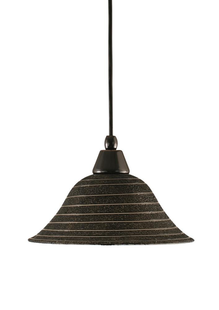  LWTK001245 Brooster Black Copper Transitional Textured Glass Bowl Mini Hanging Pendant Light