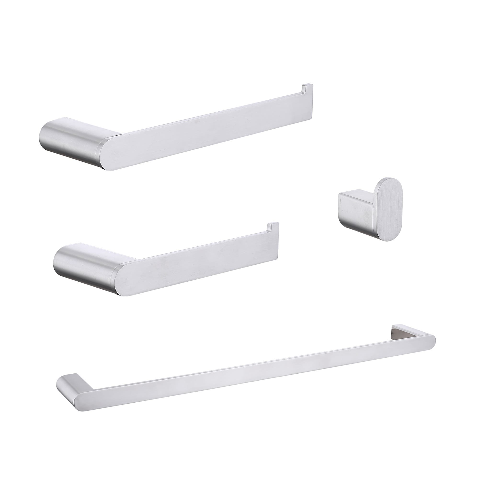 LOVMOR SF-H-W1217106960 Brushed Nickel Bathroom Hardware Set Robe Hook Towel Rail Bar Rack Shelf Tissue Paper Holder Bathroom Accessories