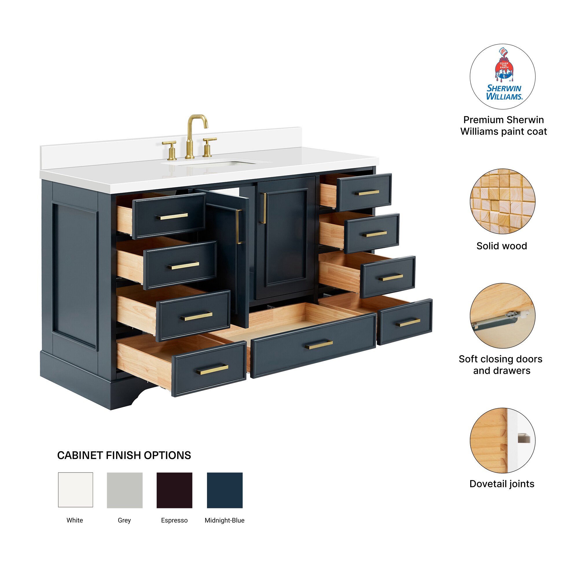 ARIEL M061SWQRVOMNB Bath-Vanity-Combo - View #4
