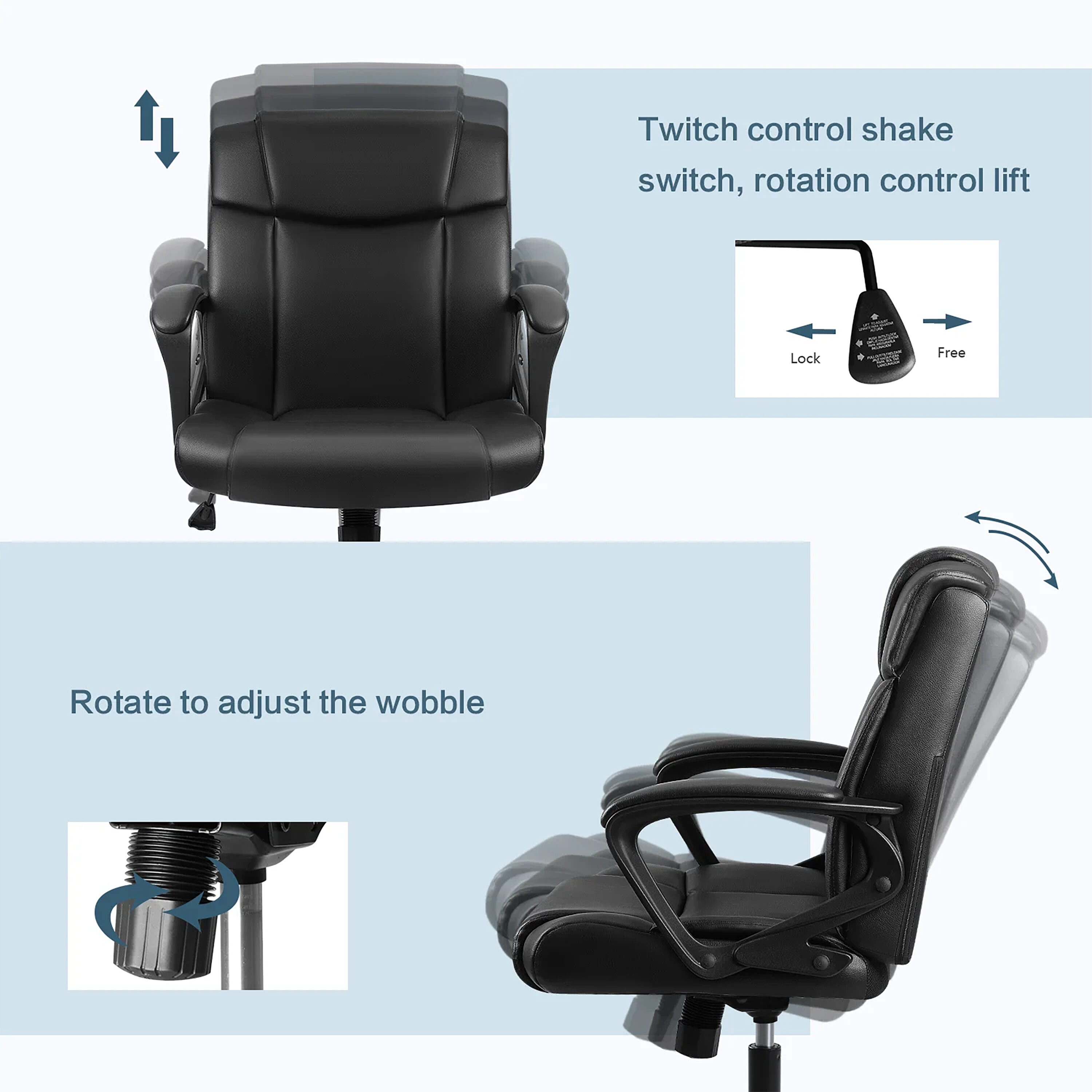 Ovios Krellack Light Brown Contemporary Ergonomic Adjustable Height Swivel  Faux Leather Desk Chair