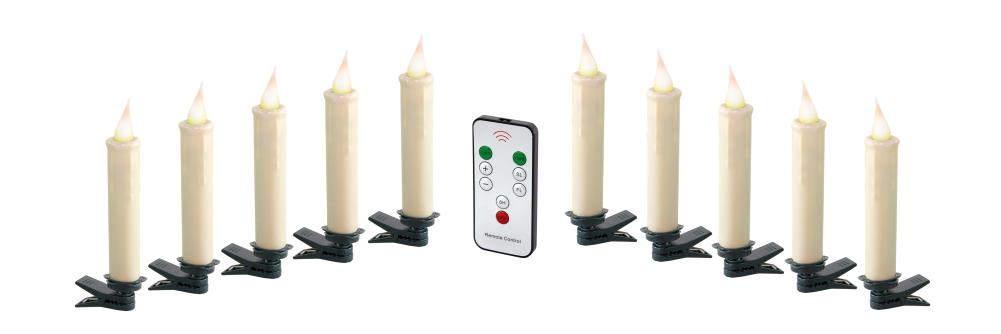 Melrose International 73469DS 4.5-in Lighted Candle (10-Pack) Battery-operated Christmas Decor