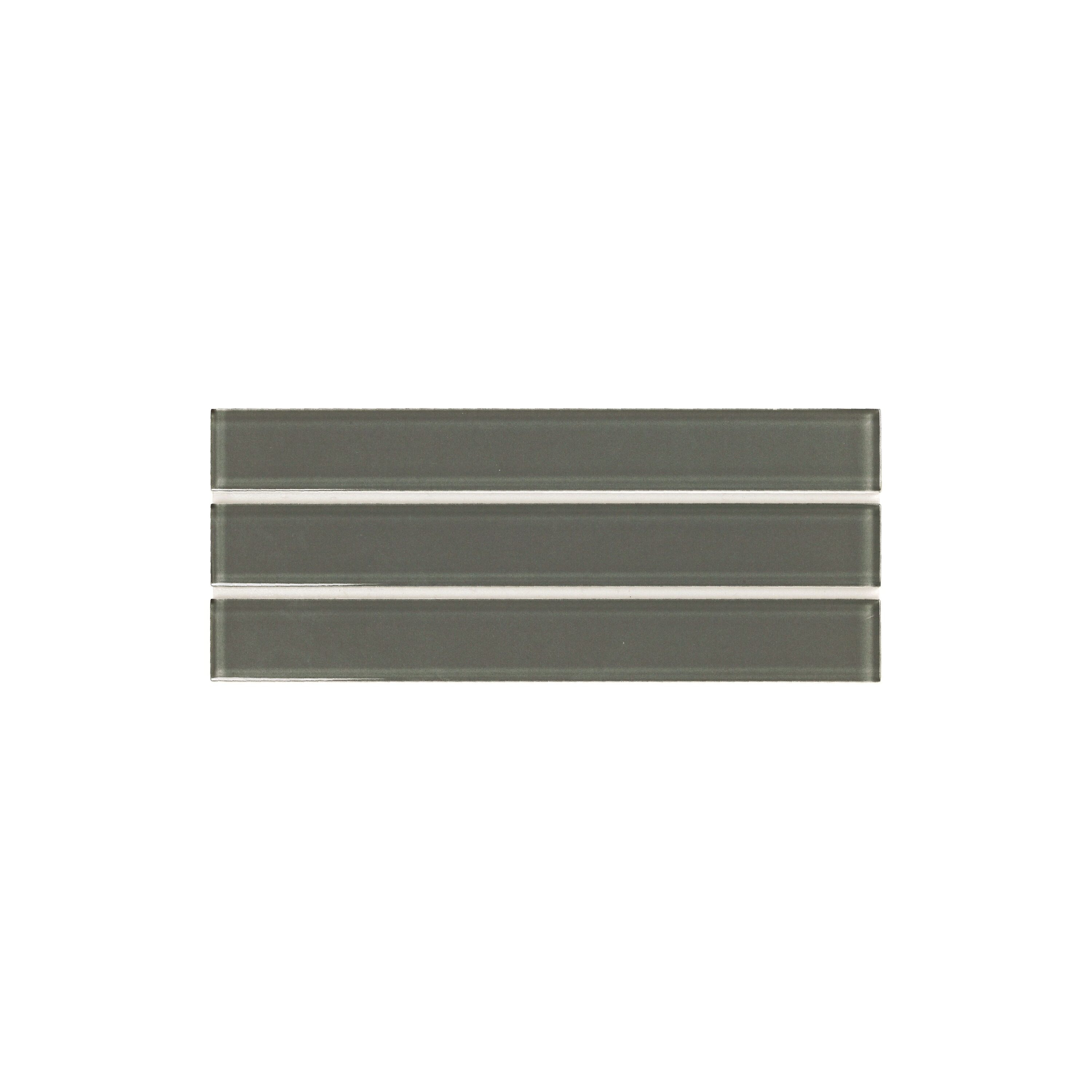 SpeedTiles SAM-IG200IRI568 Sample- Green 3-in x 8-in Glossy Glass Patterned Wall Tile