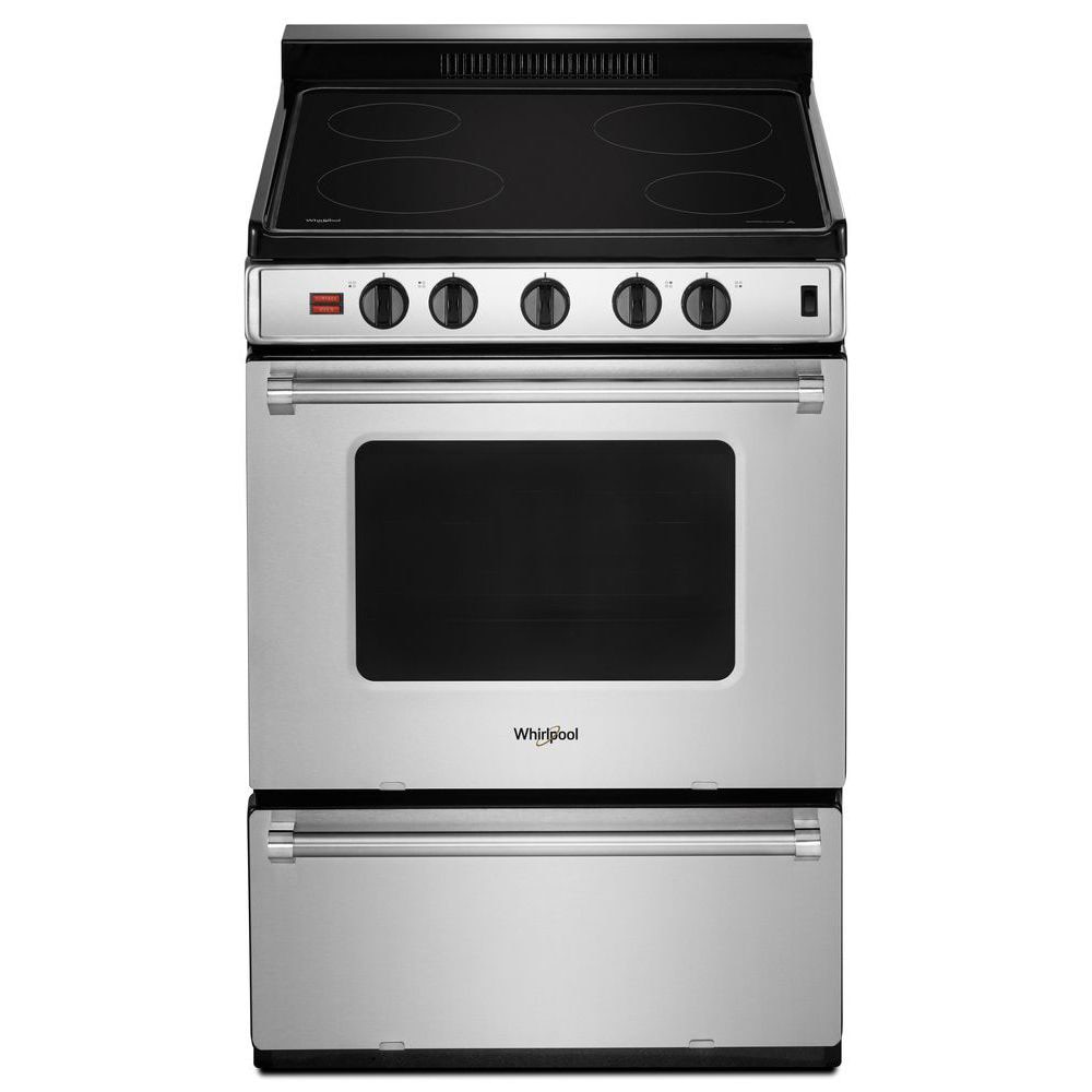 24 in. 2.97 cu. ft. Freestanding Smooth Top Electric Range in White