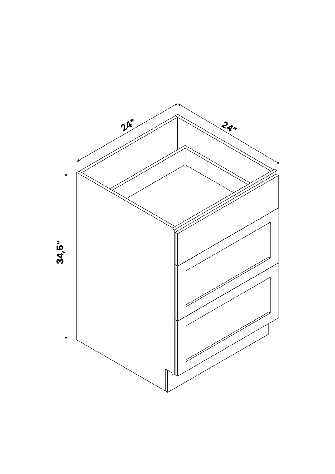 Arcade Green 24-in W x 34.5-in H x 24-in D White Birch Drawer Base ...