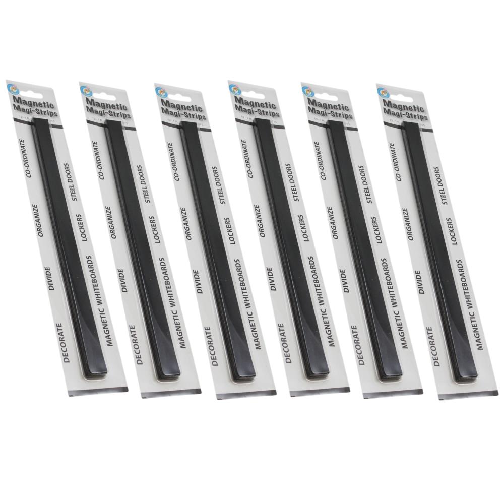 Ashley Productions ASH11015-6 Magnetic Magi-Strips, Black, 12 -ft Per Pack, 6 Packs