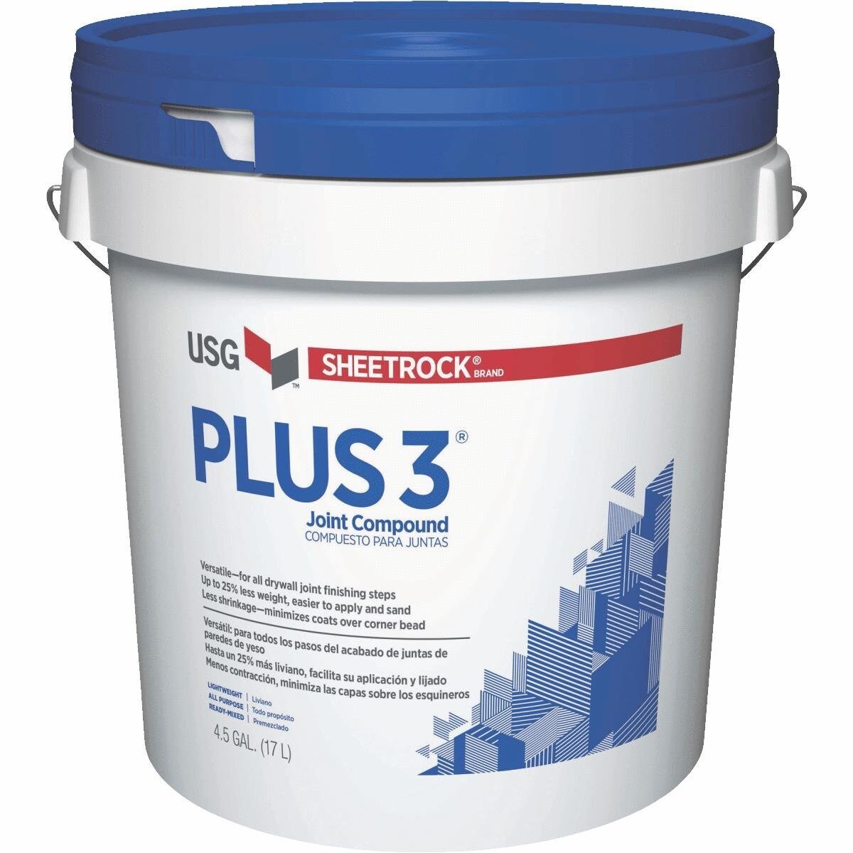 USG 804188 Plus 3 4.5 Gallon(s) Bucket 24-hours Set Time Premixed All-purpose Drywall Joint Compound