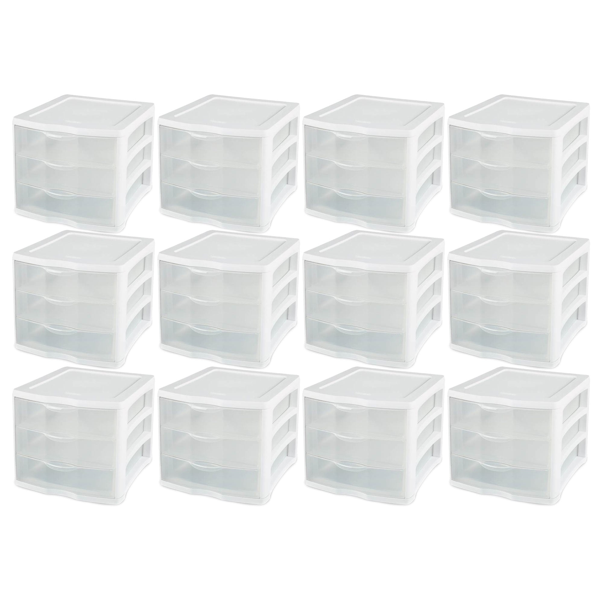 Sterilite 12-Pack White Stackable Storage Drawer Tower 10.6-in H x 14.5-in  W x 14.6-in D in the Storage Drawers department at