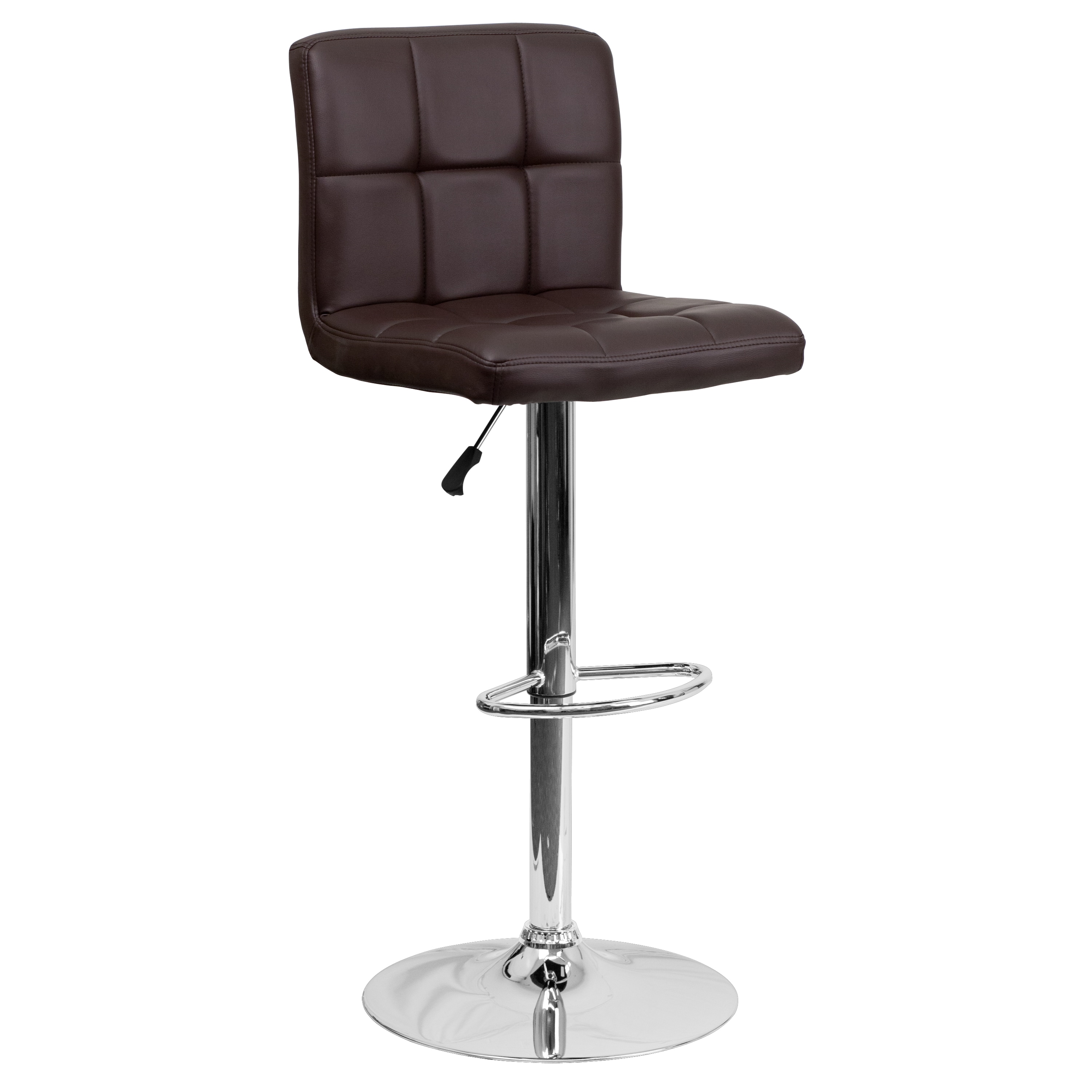 Flash Furniture Brown 34-in H Adjustable height Upholstered Swivel ...