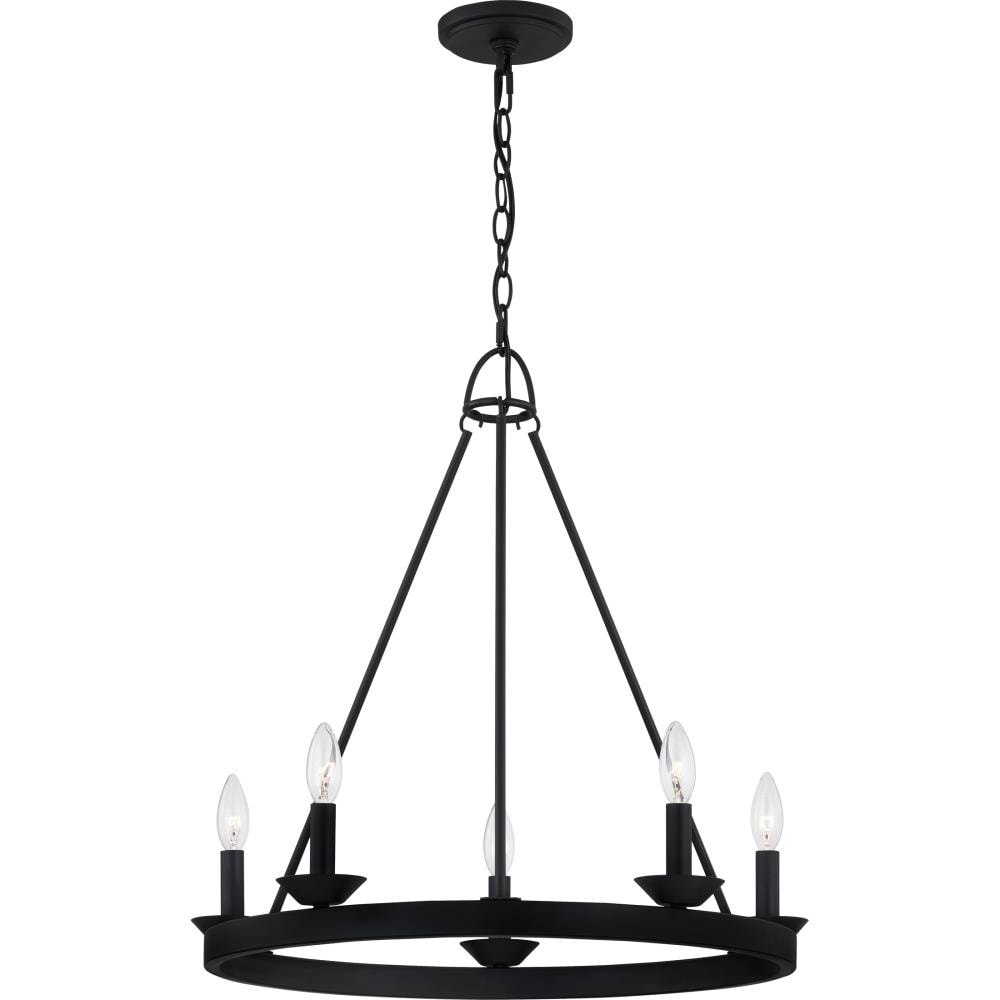 Quoizel LWS5057B1 Avalina 5 -Light Matte Black Farmhouse For Use in Bedrooms, Dining Rooms, Foyers, Living Rooms Chandelier