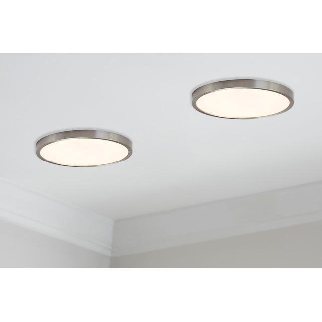 Project Source 1-Light 14-in Brushed Nickel LED Flush Mount Light ENERGY  STAR (2-Pack) in the Flush Mount Lighting department at