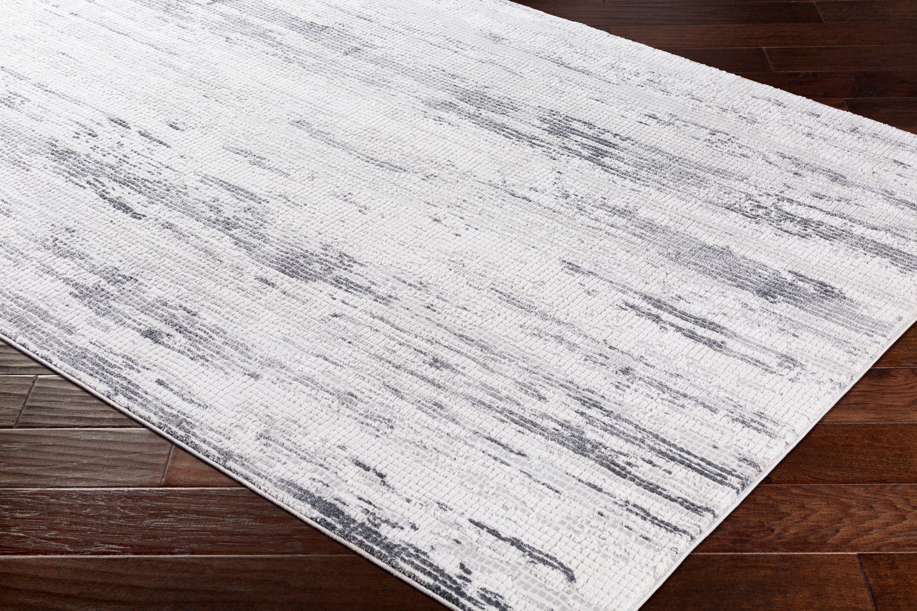 Reversible Gray 5' x 7' Wool-Blend Mid-Century Modern Area Rug