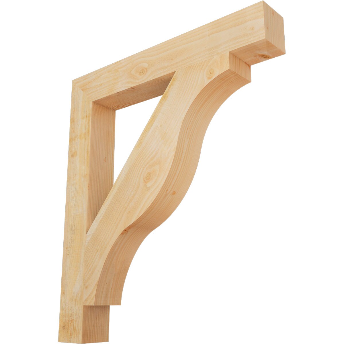Ekena Millwork BKT06X42X48FST05RDF Funston Block Rough Sawn 6-in x 42-in x 48-in Douglas fir Brown Wood Standard bracket