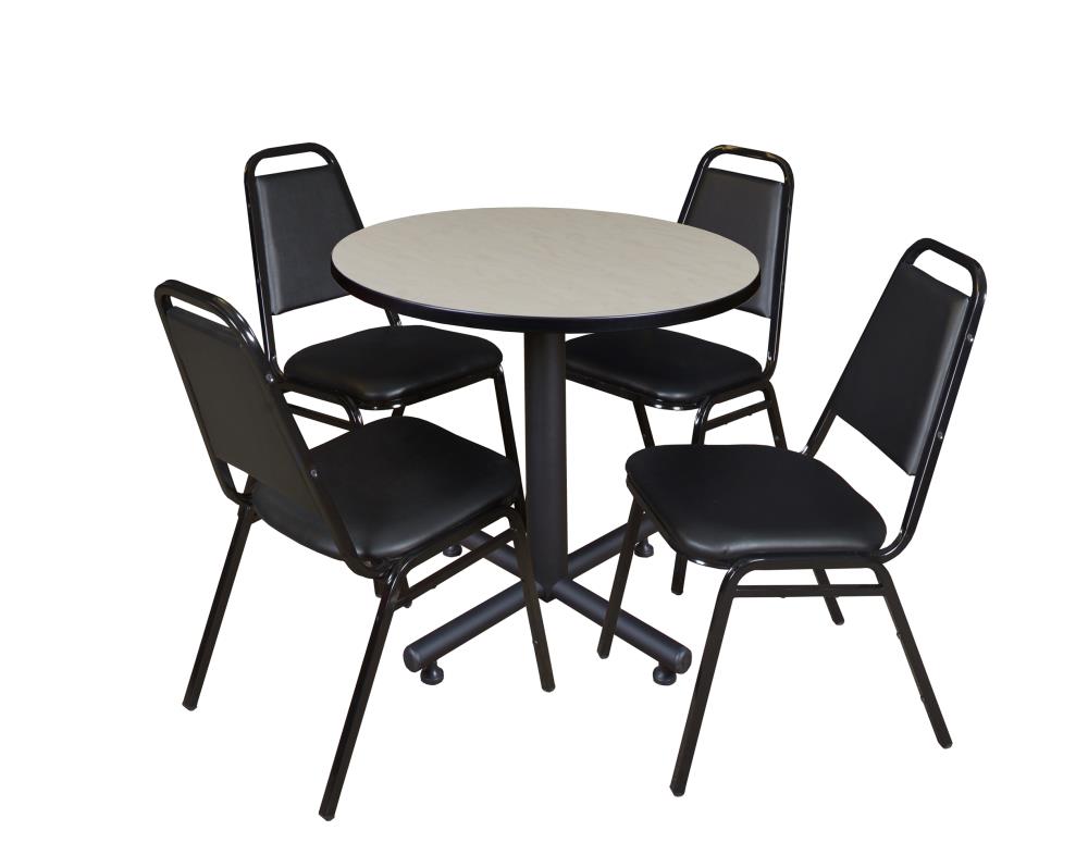 Regency TKB30RNDPL29BK Breakroom Off-white 4-Person Training Table (30-in W x 29-in H)