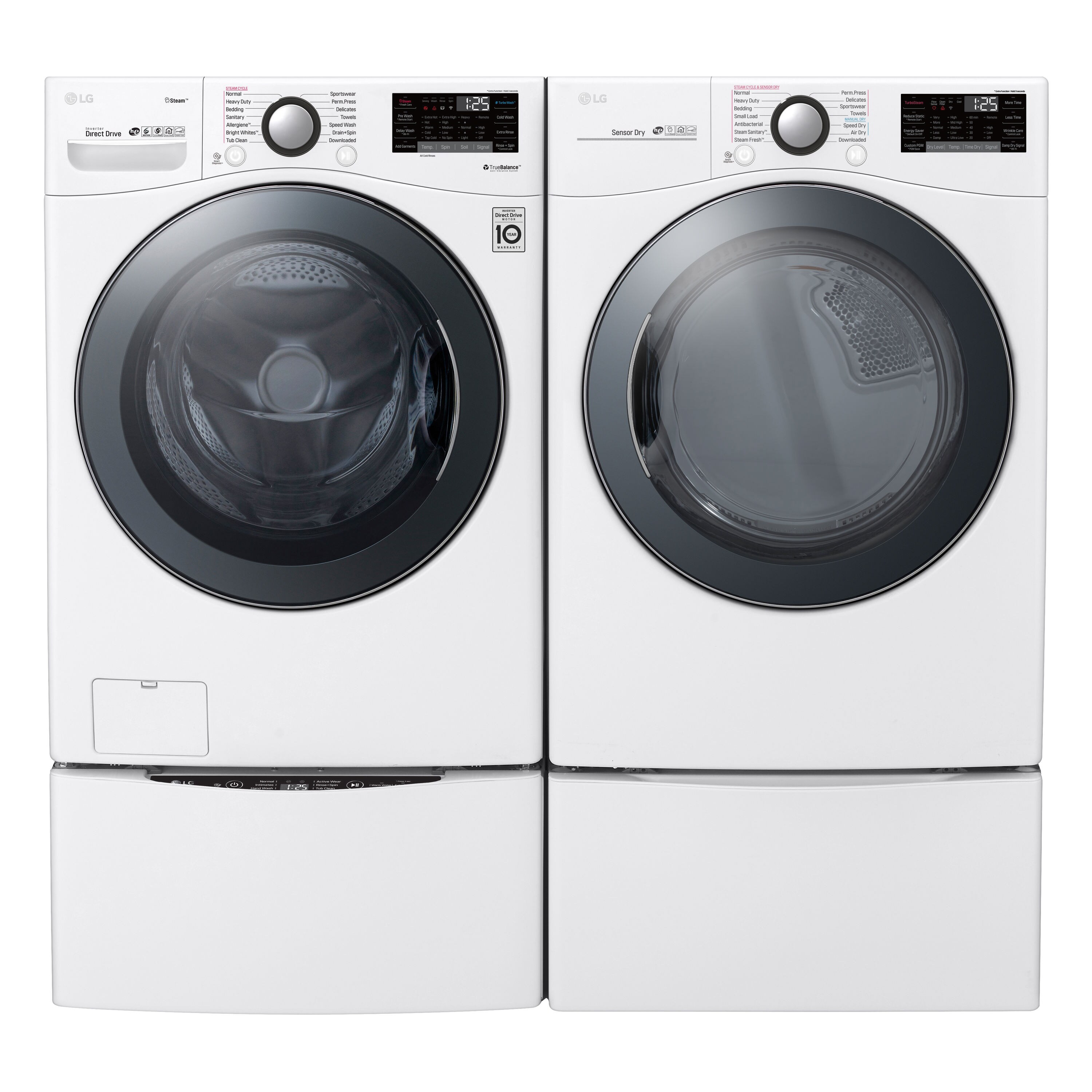 6.2 Total Capacity LG TWINWash™ Bundle with LG SideKick™ and Electric Dryer