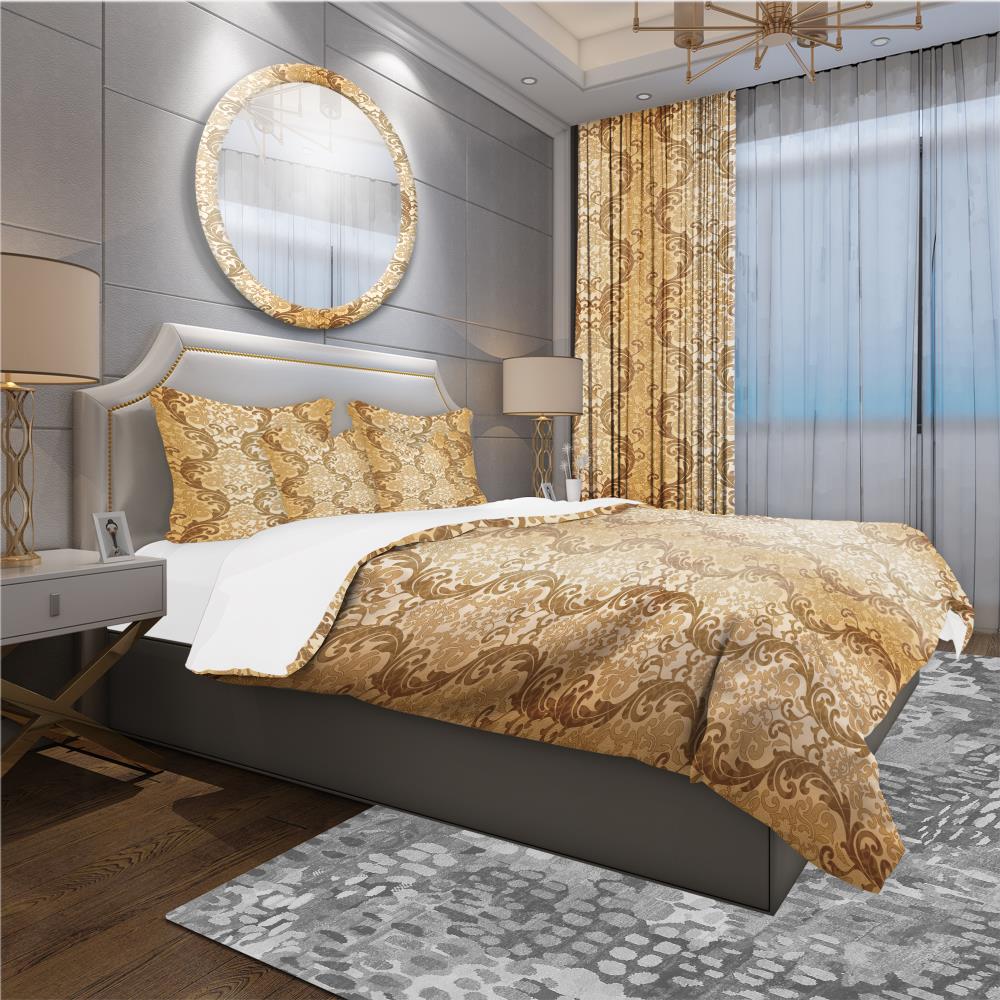 Designart BED18654-Q 3 -Piece Yellow Queen Duvet cover Set