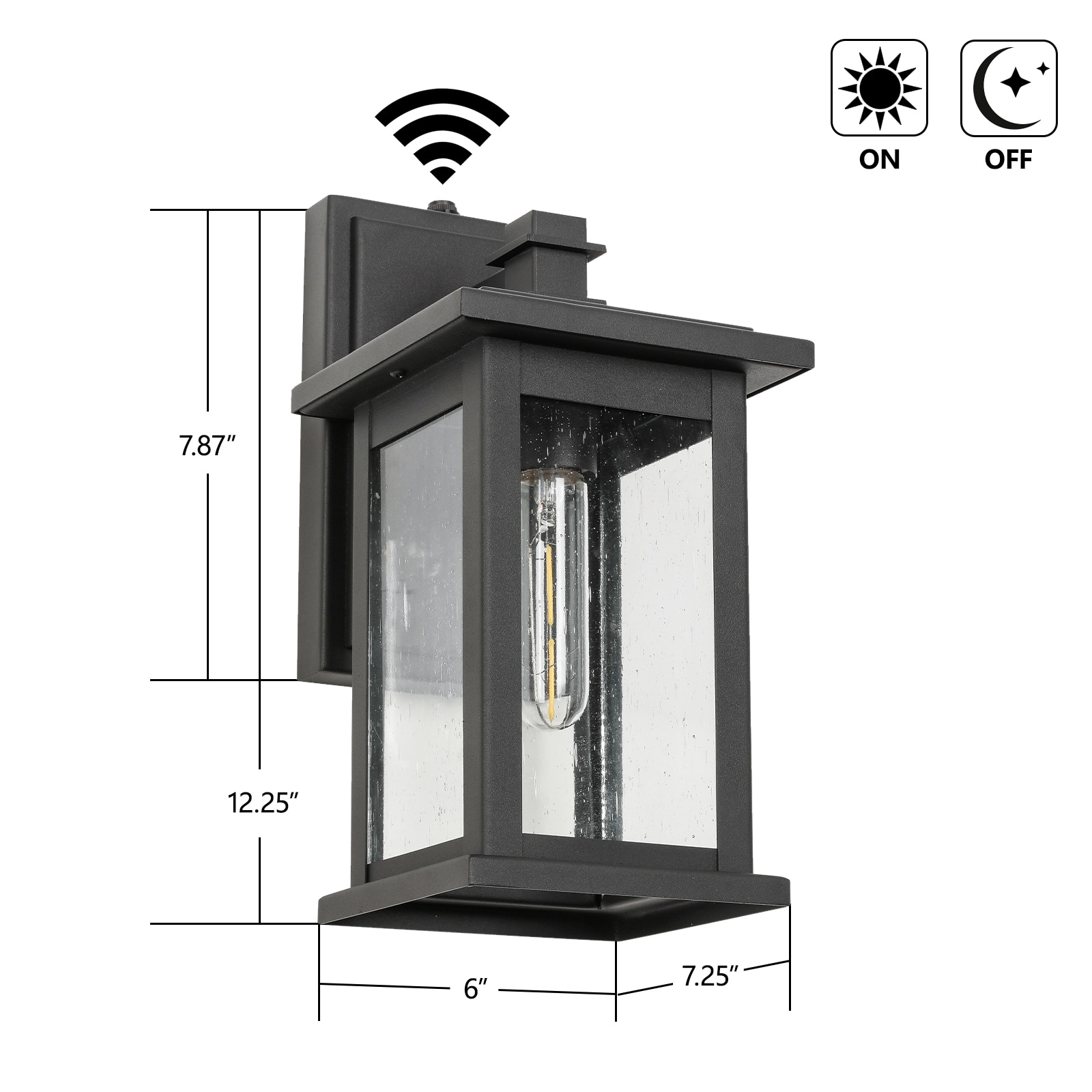Flynama Outdoor Wall Lights 1 -Light 12.25-in H Matte Black