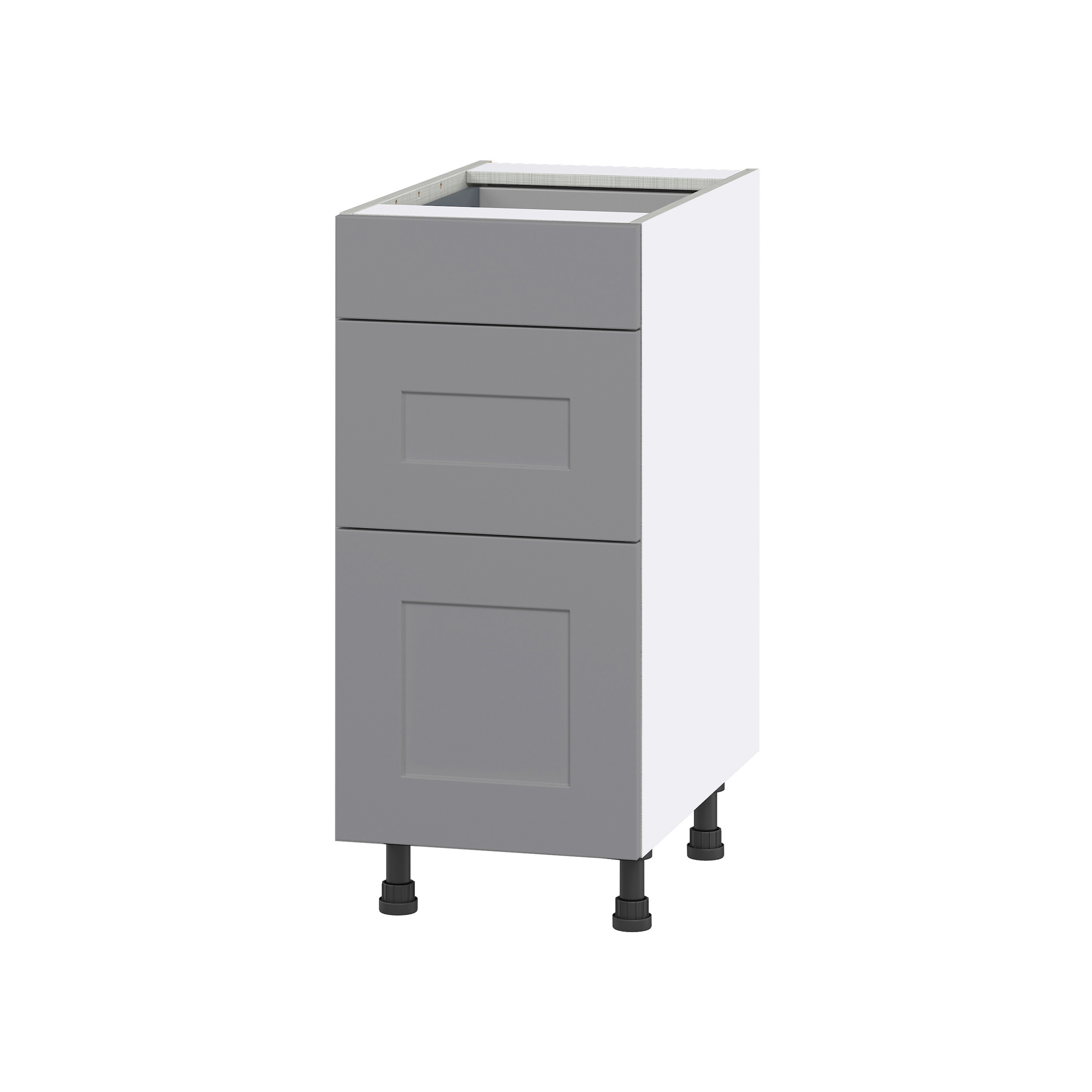 Hugo&Borg Beaumont 15-in W x 34.5-in H x 24-in D Slate Gray 2-Drawer Base Fully Assembled Cabinet