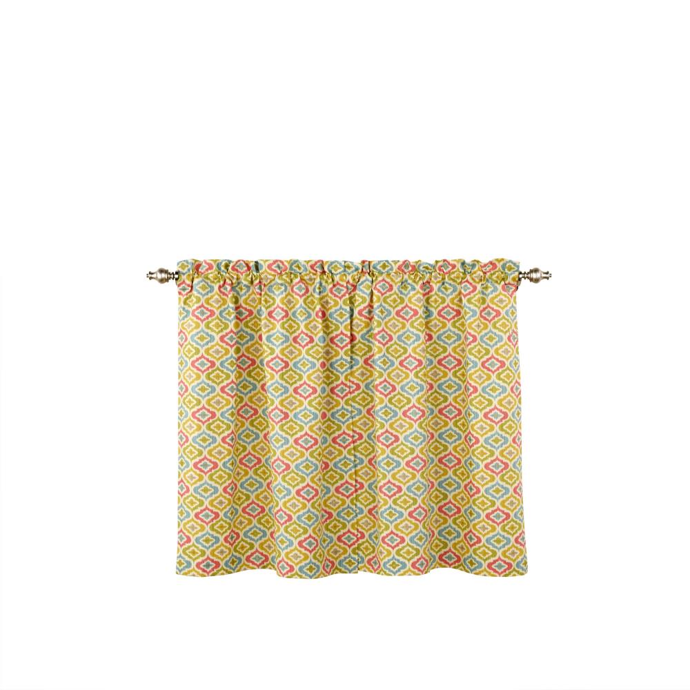 Waverly 15965052036GDN Lunar Lattice 36-in Golden Cotton Rod Pocket Tier Curtain