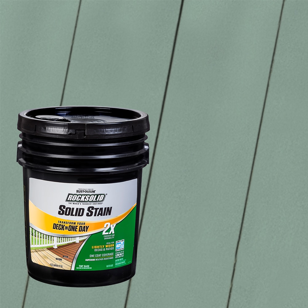 Rust-Oleum 319828T RockSolid 2X Solid Stain Pre-Tinted Moss Solid Exterior Wood Stain and Sealer in One ( 5-gallon )
