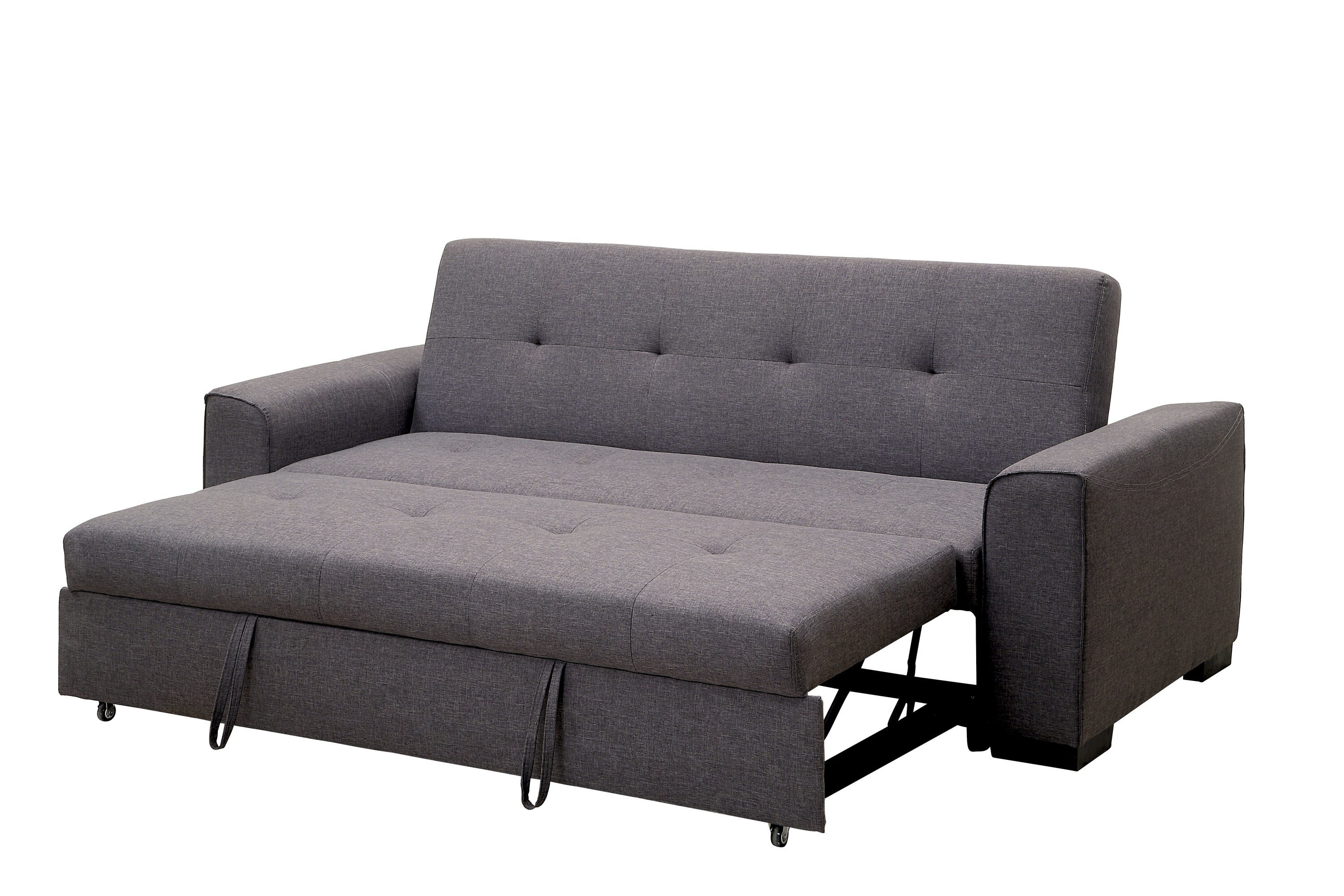 Furniture of America Poetry Gray Contemporary/Modern Polyester Futon at ...