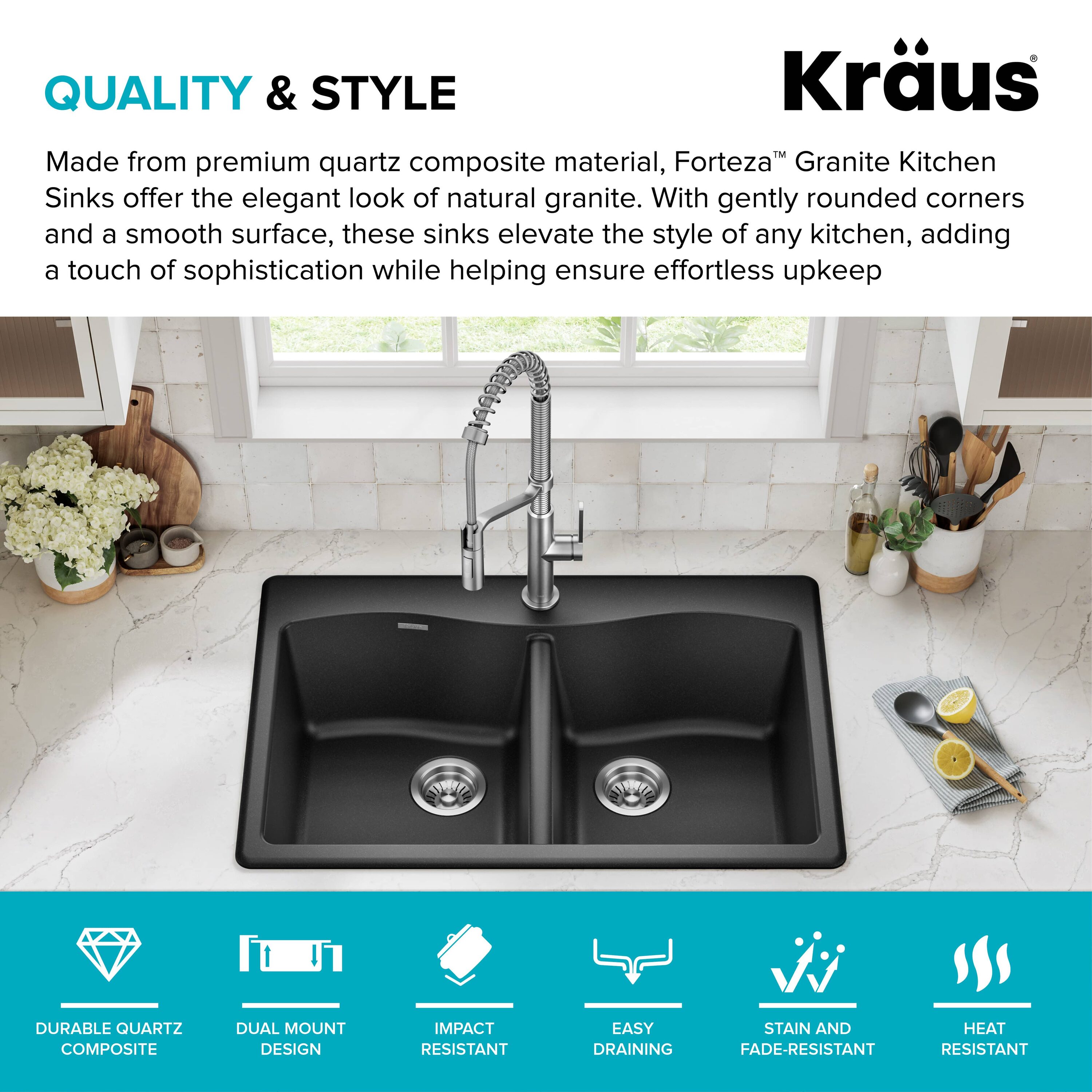 Kraus KGD-52BLACK Kitchen-Sinks - View #4