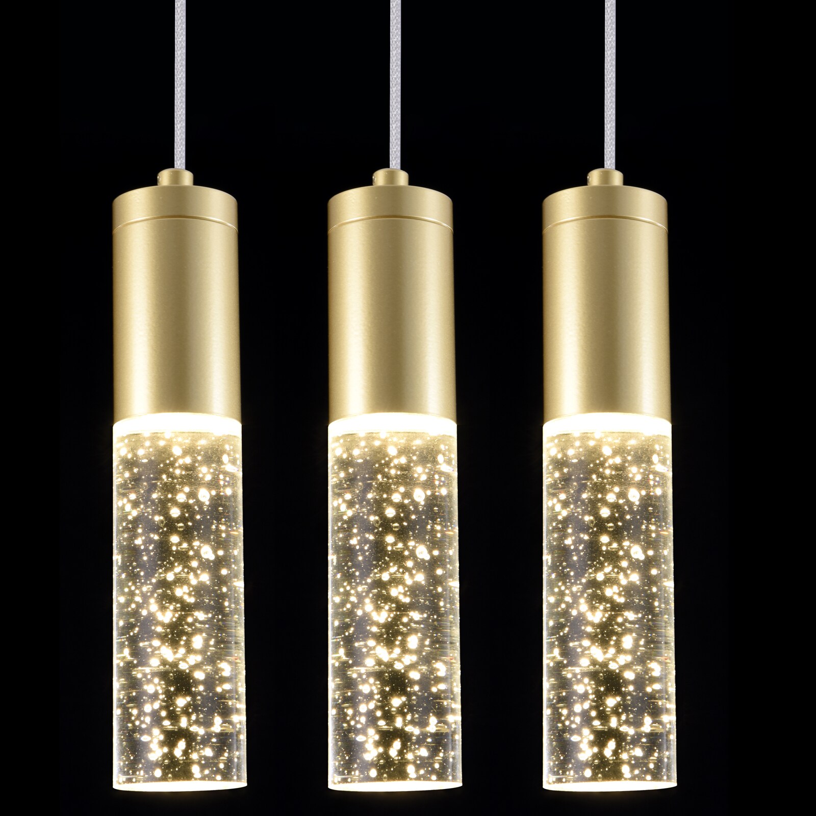 Design Living Silver Crystal Bubble Rod Pendant Light