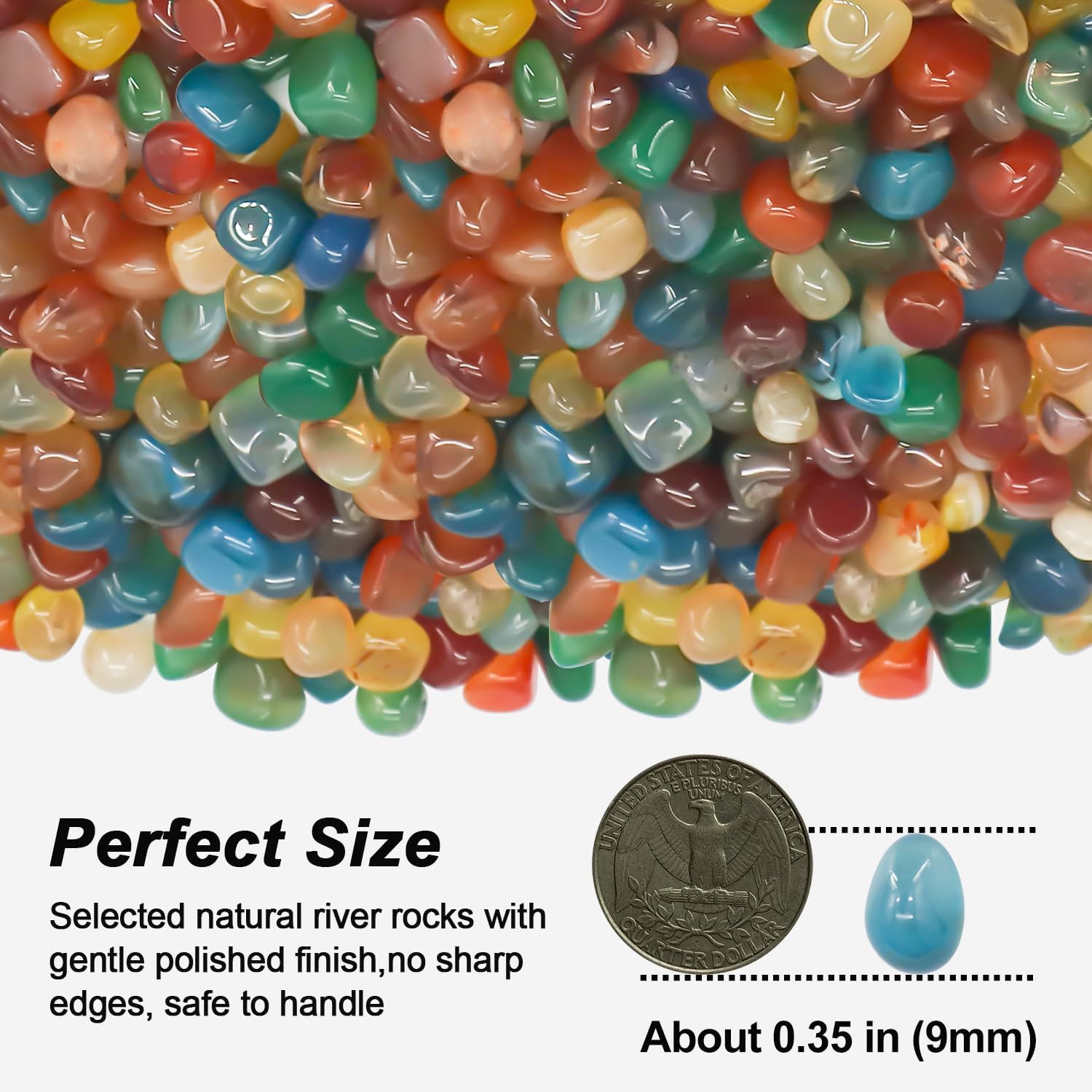 EFCUT Smooth Decorative River Pebbles for Aquarium Garden Landscaping ...