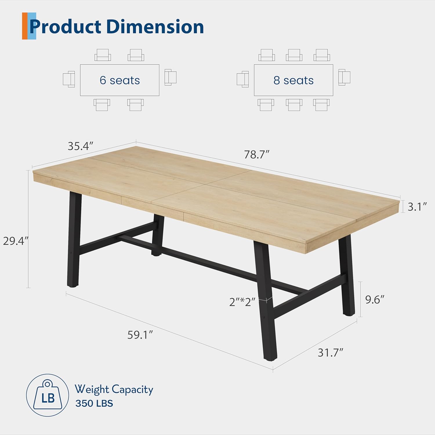 GarveeLife QJSGNJPCDPRQ4P Dining-Tables - View #2