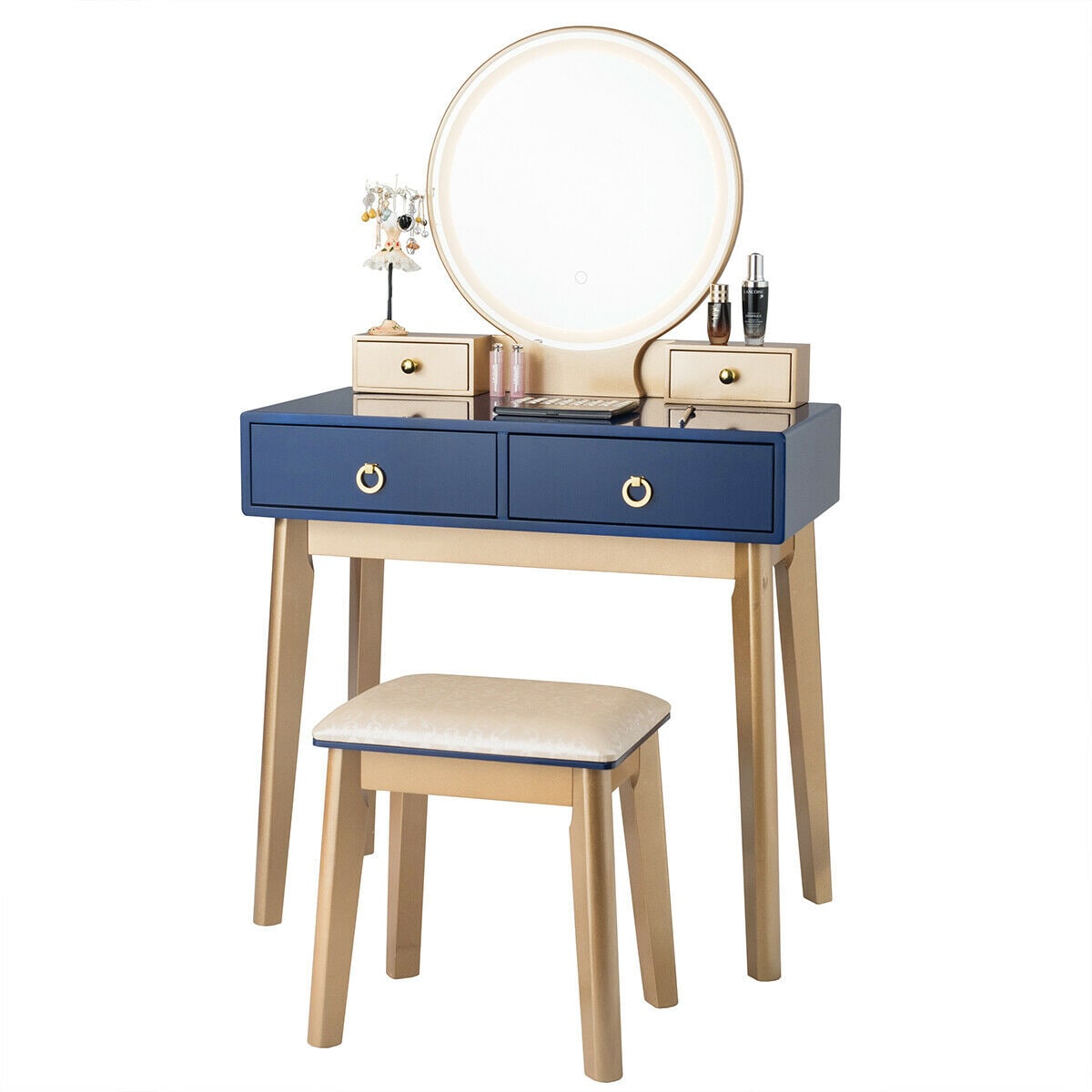 CASAINC WF-HYSN-65990US-NY 31.5-in Navy Makeup Vanity
