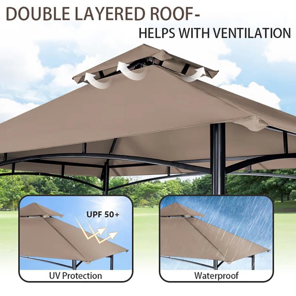 GARSING 8x5-GG-BEIGE Wood-Resin-Gazebos - View #4