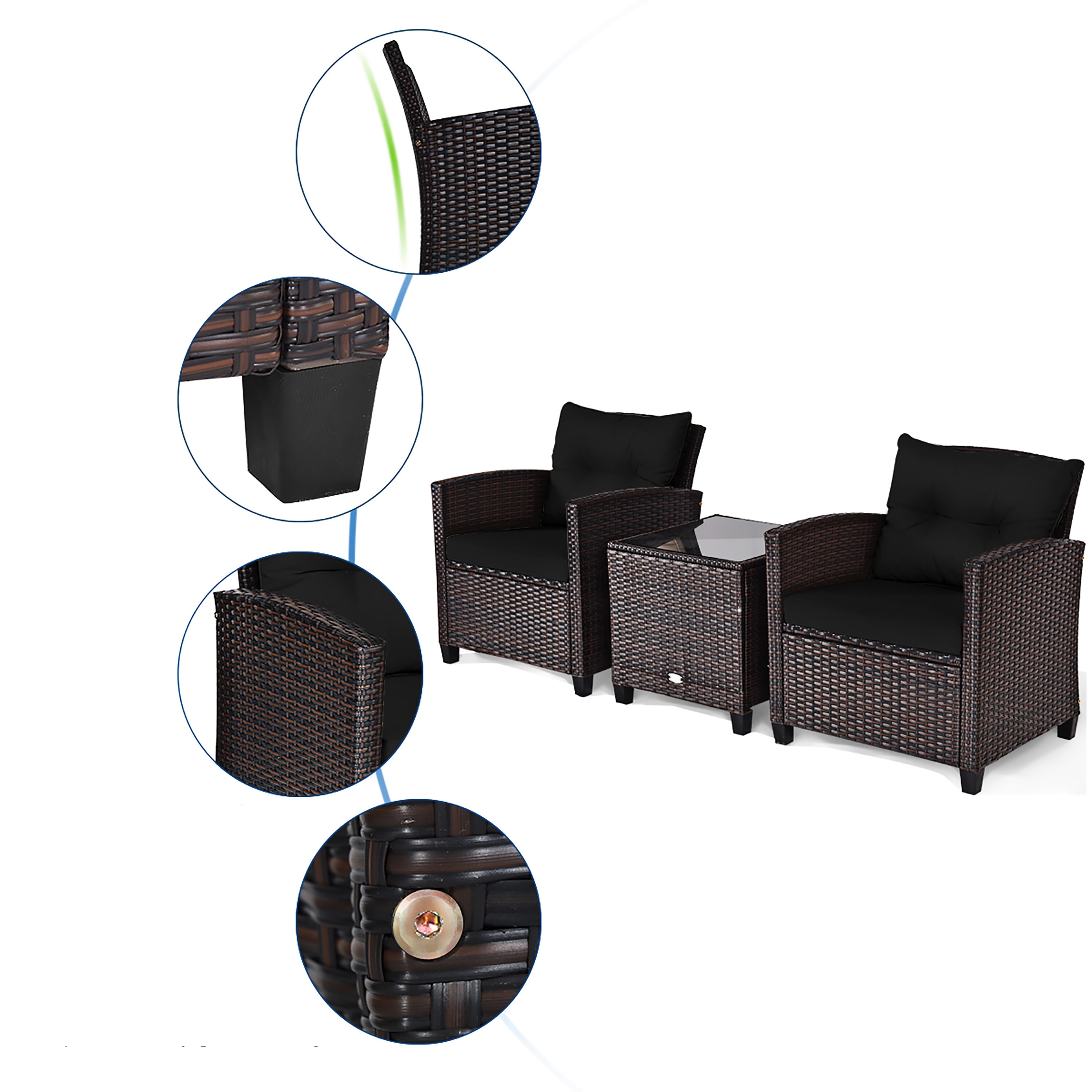 Costway HW63759BK Patio-Conversation-Sets - View #2