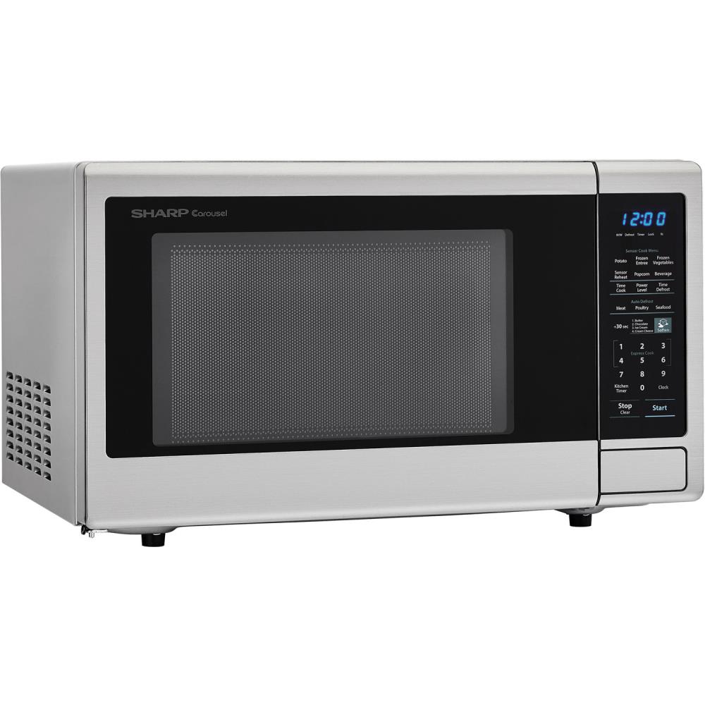 Sharp 21 in. 1.4 cu. ft. Countertop Microwave with 11 Power Levels & Sensor  Cooking - Stainless Steel