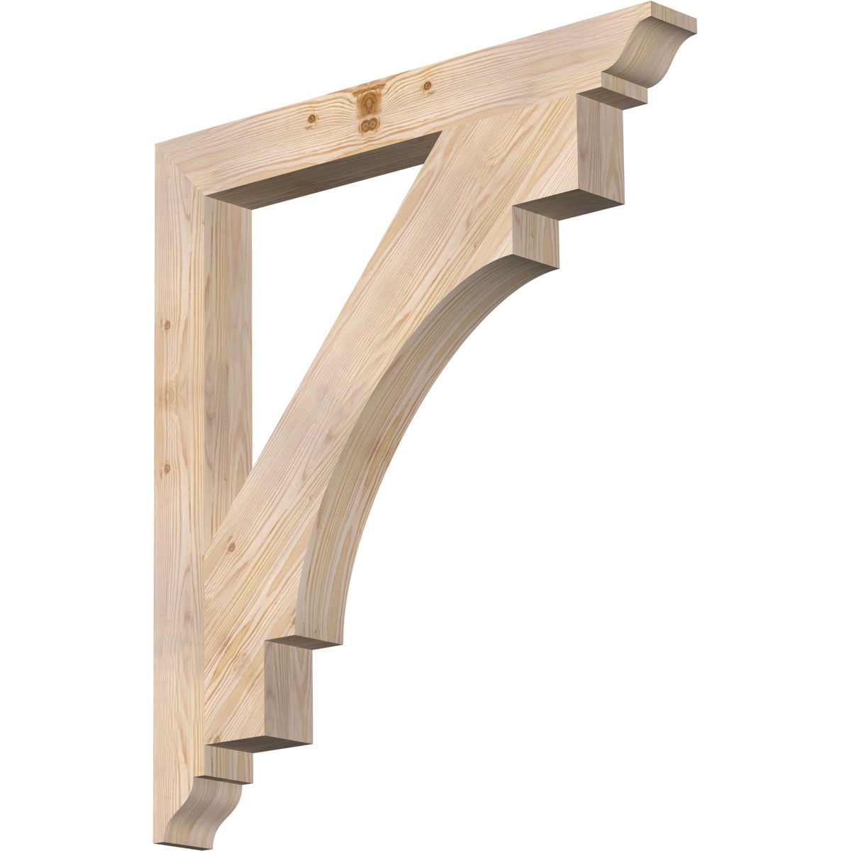 Ekena Millwork BKT04X32X36MRC01SDF Merced traditional smooth 3-1/2-in x 32-in x 36-in Douglas fir Brown Wood Standard bracket