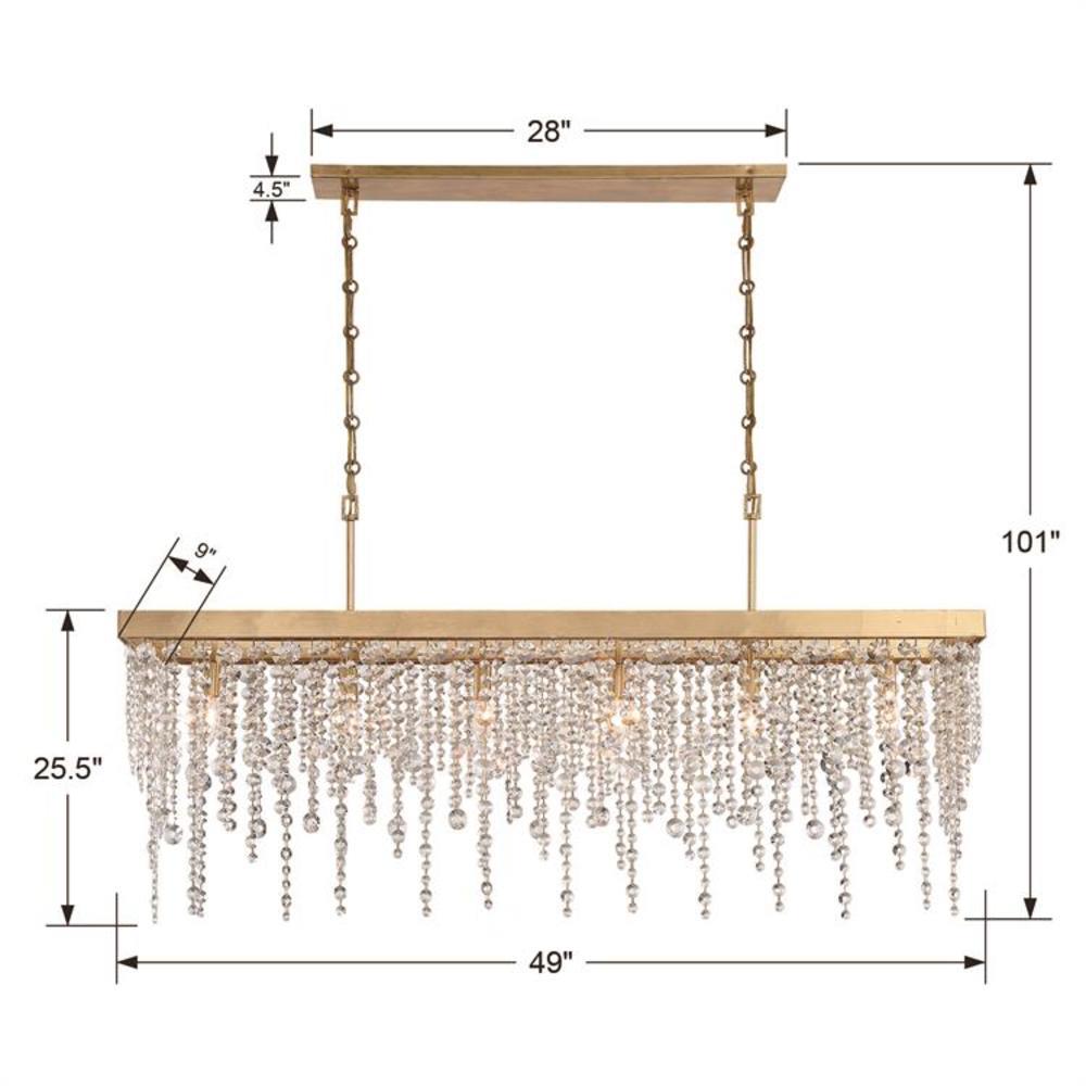 Antique Gold Elegance 6-Light Chandelier with Hand Cut Crystal