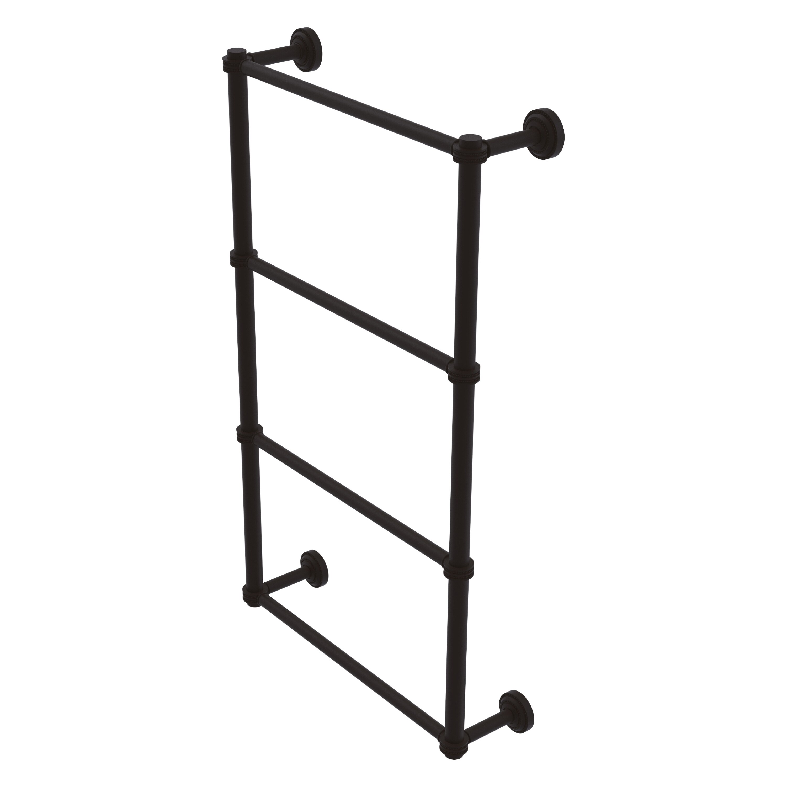 Allied Brass DT-28D-24-ORB Dottingham 24-in double Oil-rubbed bronze Wall mount 4-tier Towel Bar