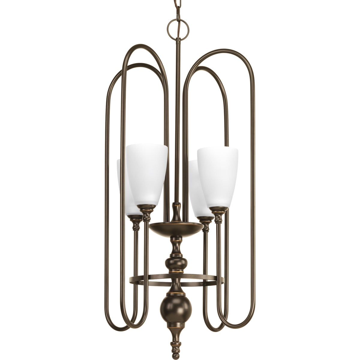 Progress Lighting P4227-20 Revive 4-Light Antique Bronze Transitional Led Damp Rated Chandelier