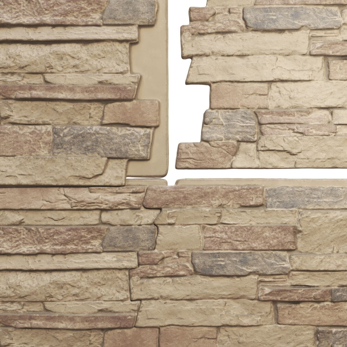 Ekena Millwork 49-in x 25.5-in Acadia Ledge Stacked Stone 8-sq ft ...