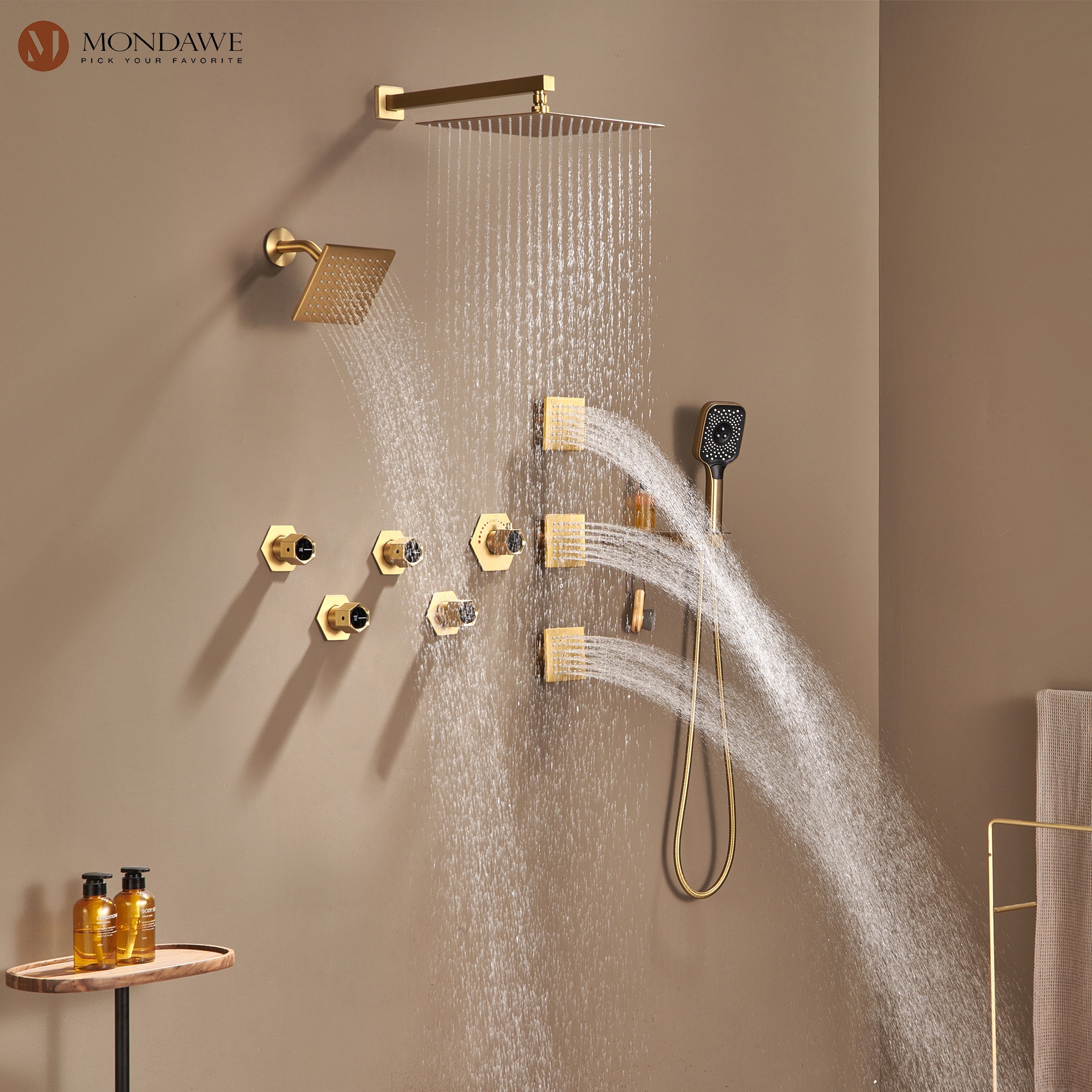 Mondawe MOSL041-16MB Showerhead-Bar-Panels - View #2