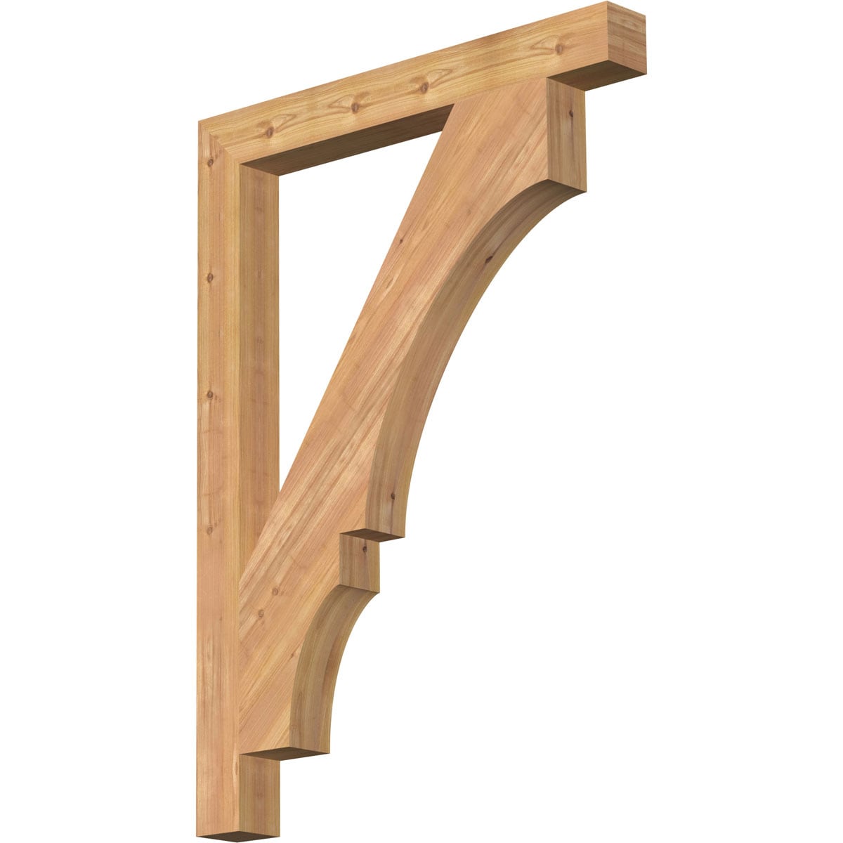 Ekena Millwork BKT04X32X44BOA05SWR Balboa block smooth 3-1/2-in x 32-in x 44-in Western red cedar Brown Wood Standard bracket