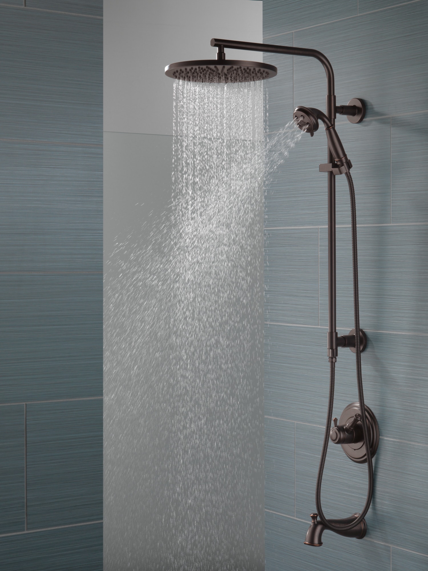 Venetian Bronze Wall Mounted Tub Spout with Diverter
