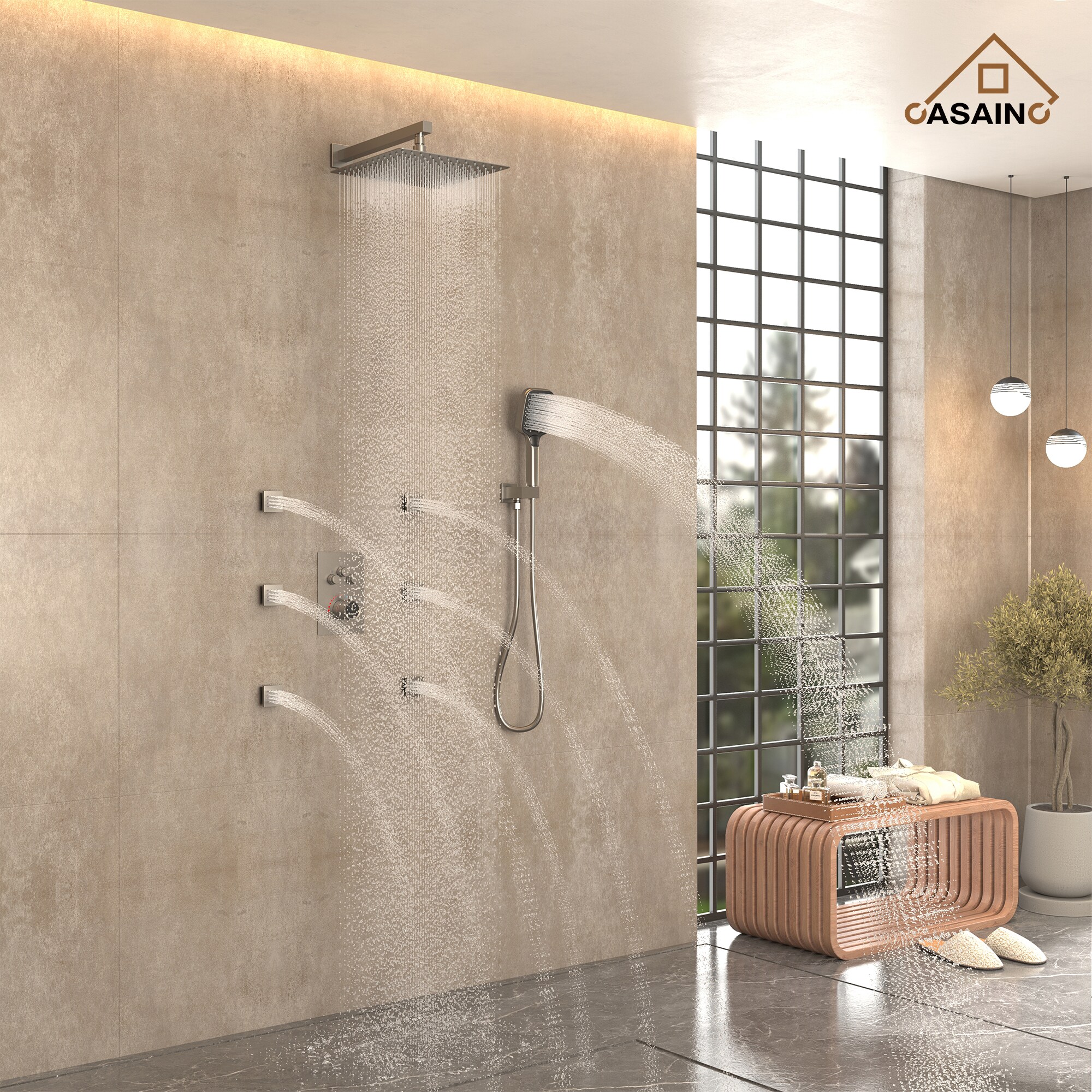 CASAINC MCS937-BG Showerhead-Bar-Panels - View #2