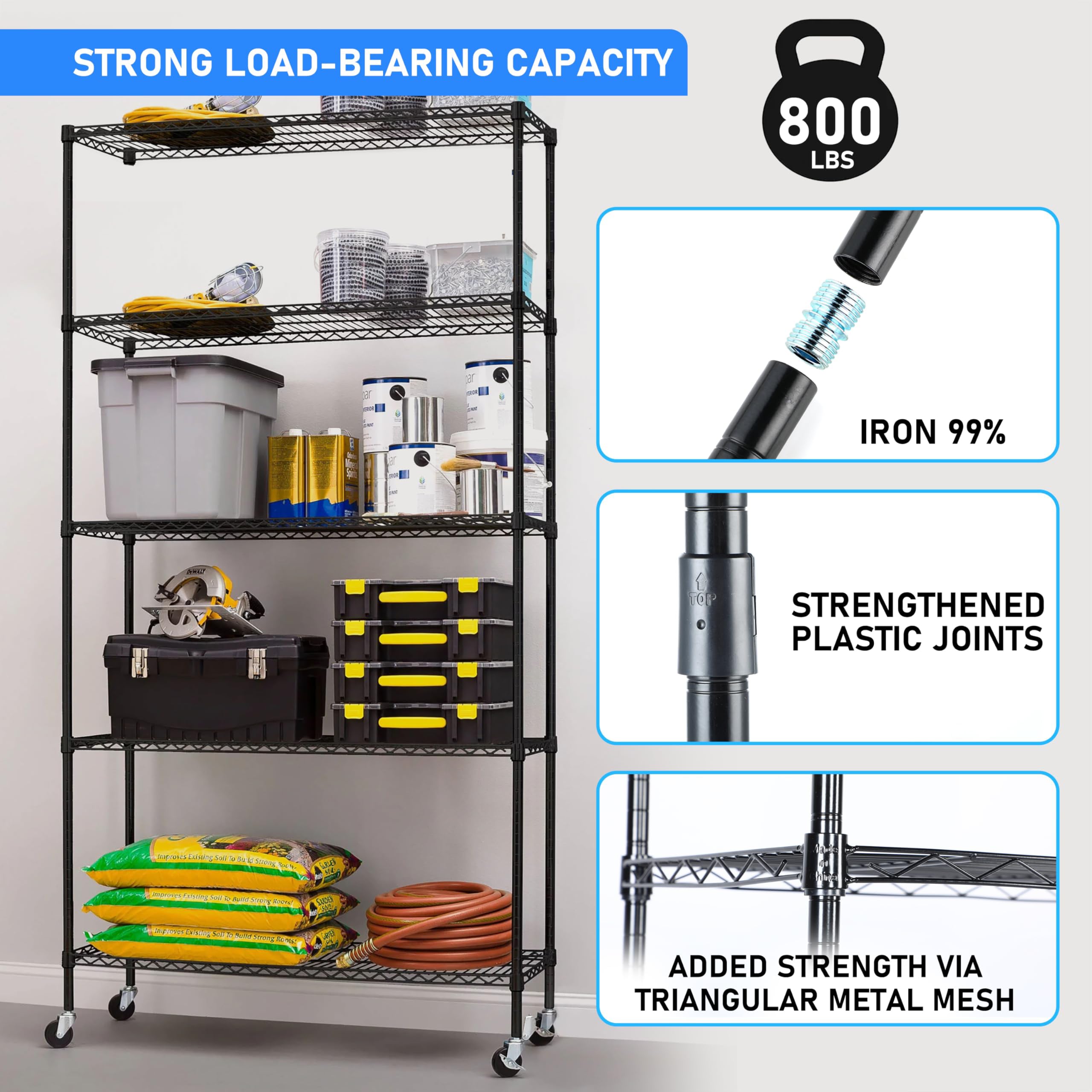 Kahomvis DHS-QPHK-003C Free-Standing-Shelving - View #3