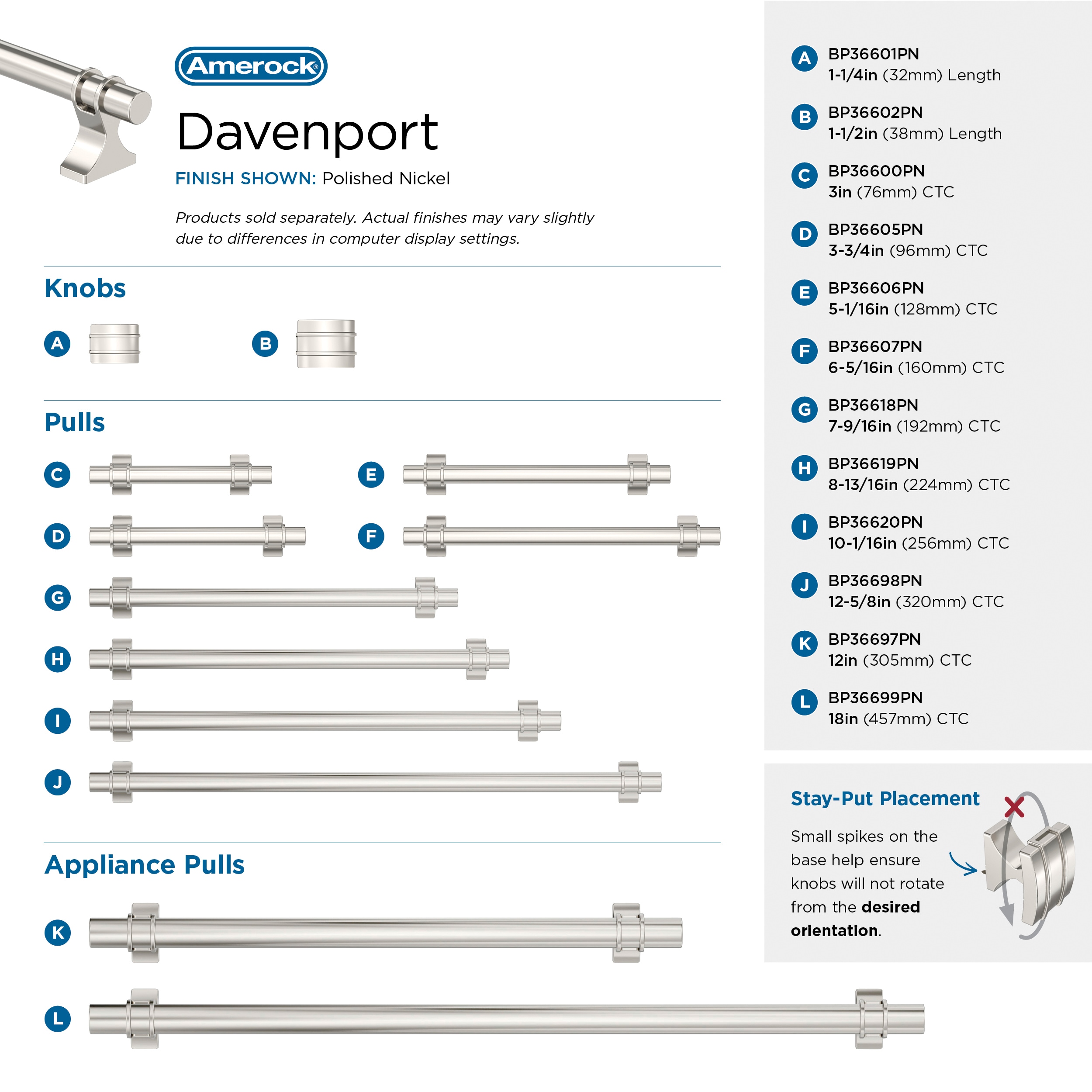 Amerock BP36606PN Cabinet-Pulls - View #7
