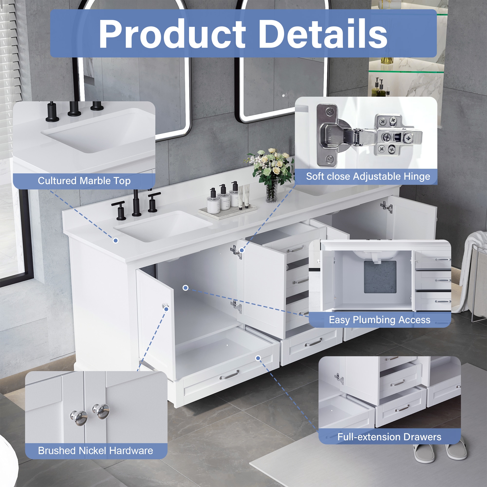 Poinic JVD80-WT Bath-Vanity-Combo - View #2
