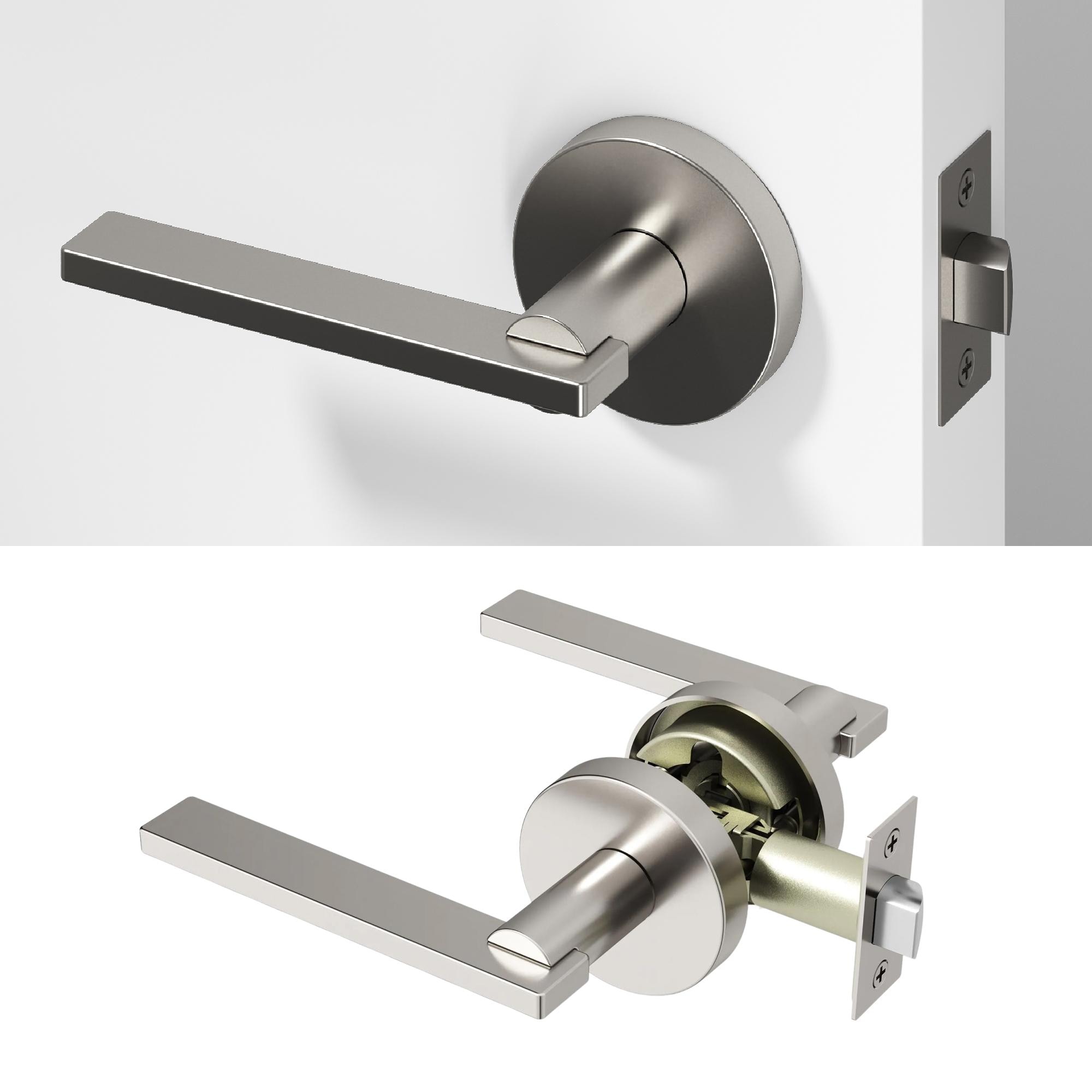 OKUN Valli Brushed Nickel Interior or Hall/Closet Passage Door Handle