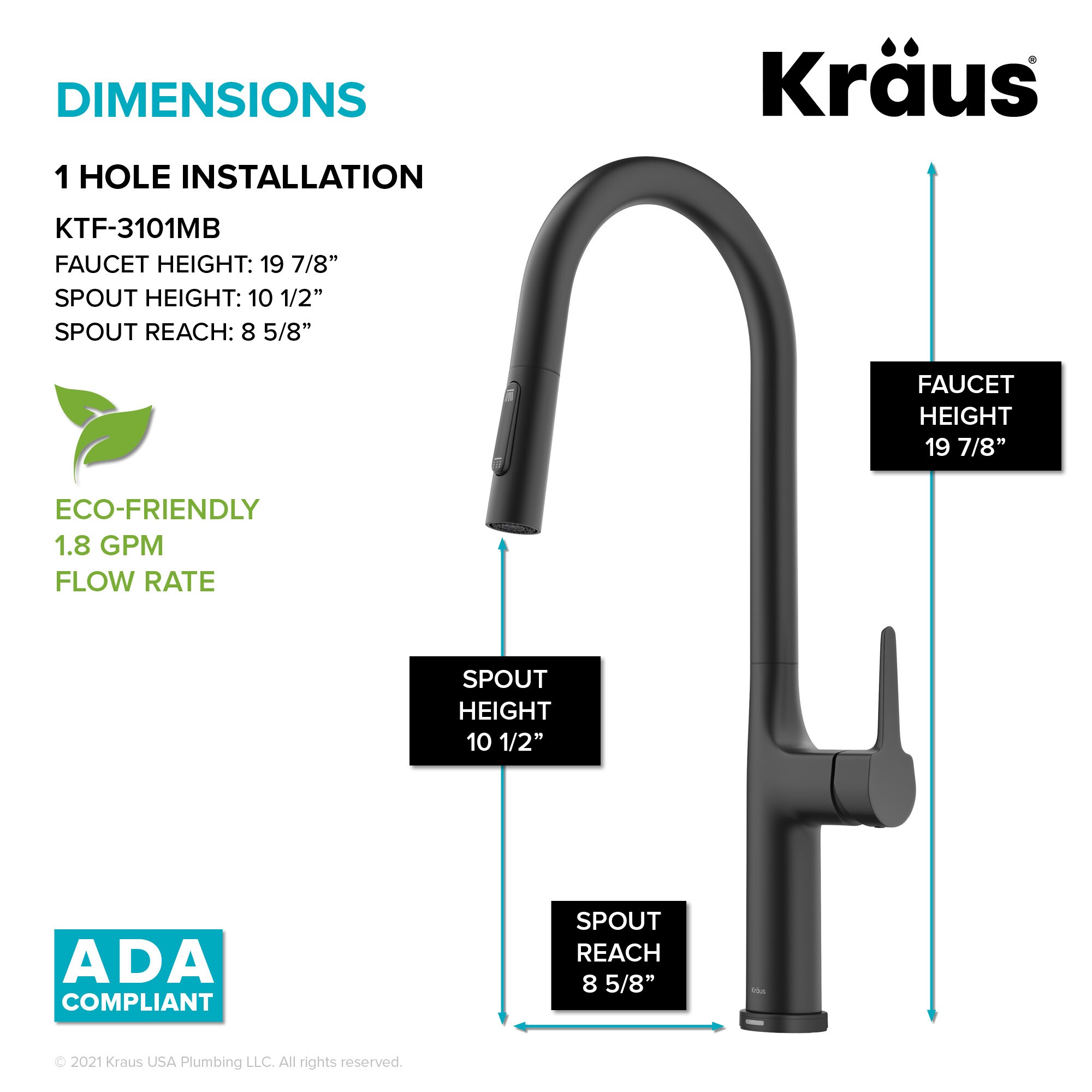 Kraus KTF-3101MB Kitchen-Faucets - View #8