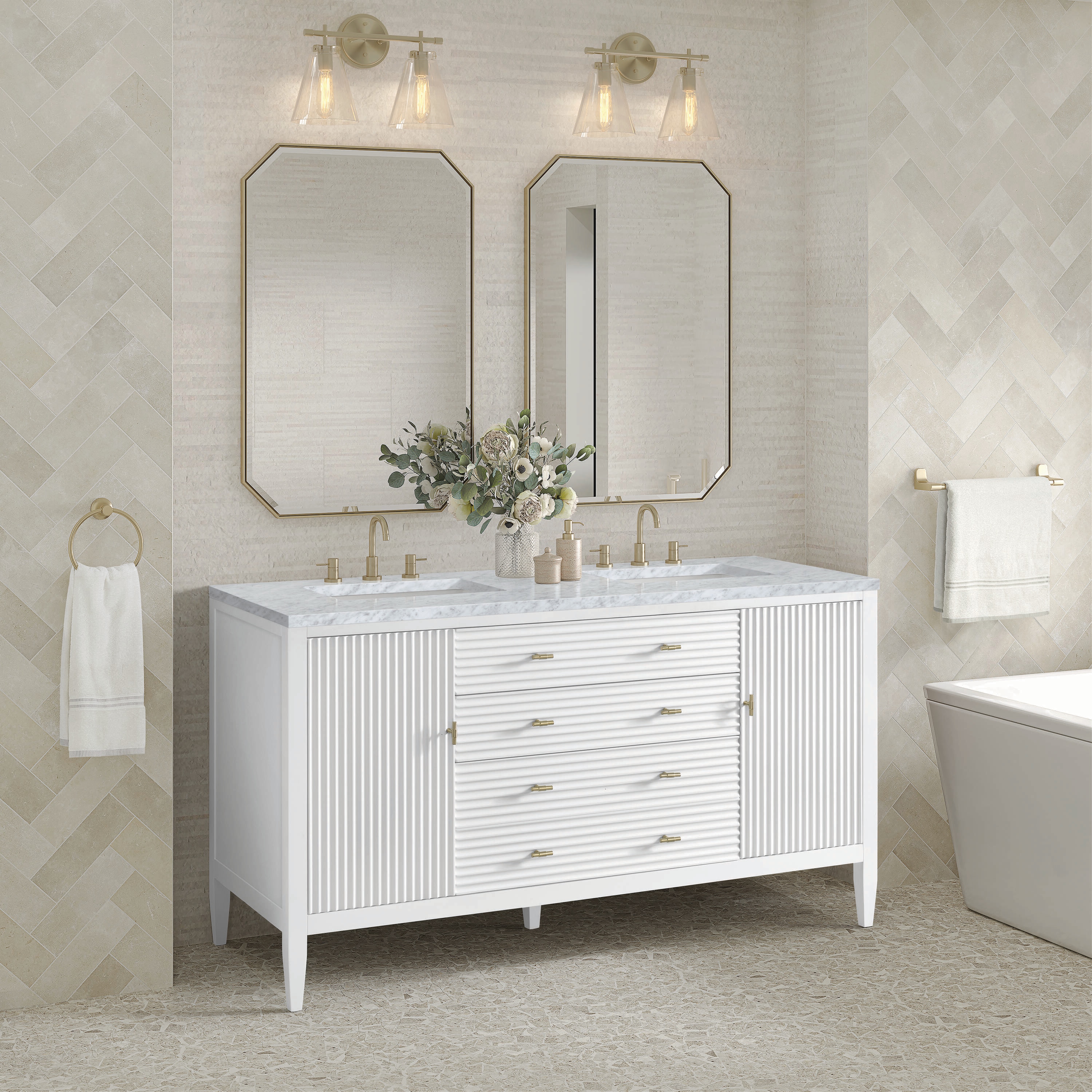 James Martin Vanities 485-V60D-BW-3CAR Bath-Vanity-Combo - View #3