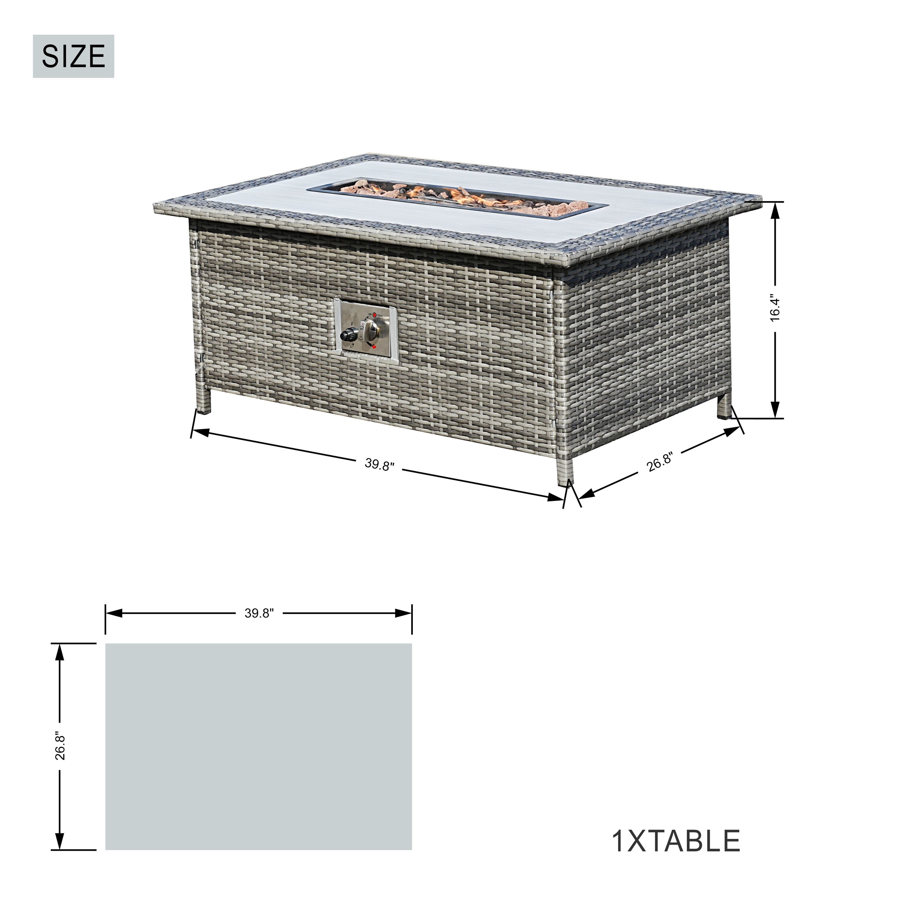 Direct Wicker DWF-1801 Outdoor-Gas-Firepits - View #8