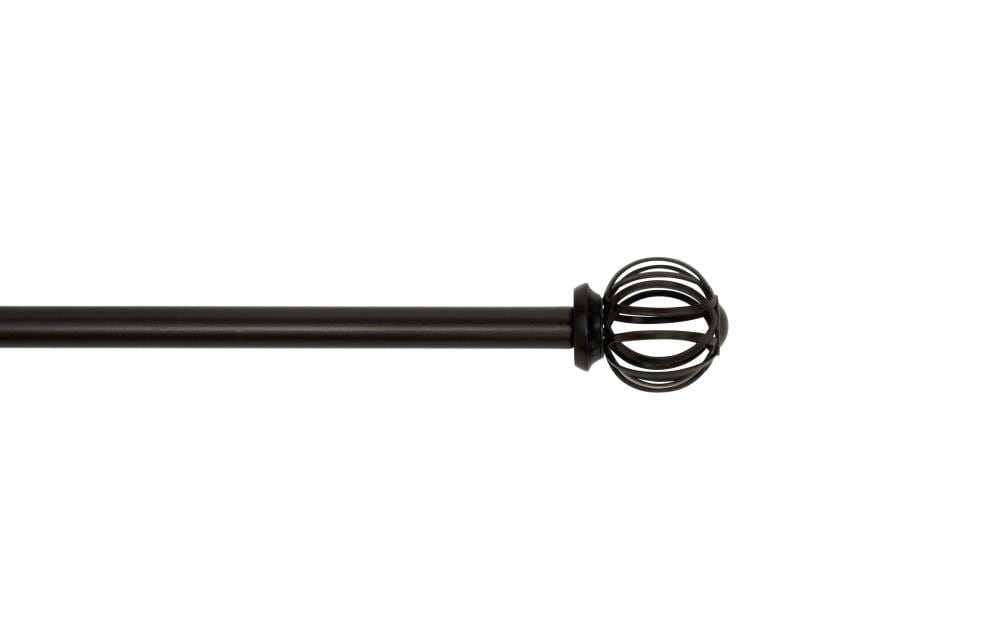 Style Selections 85-0102-939 28-in to 48-in Bronze Steel Single curtain rod with Finials