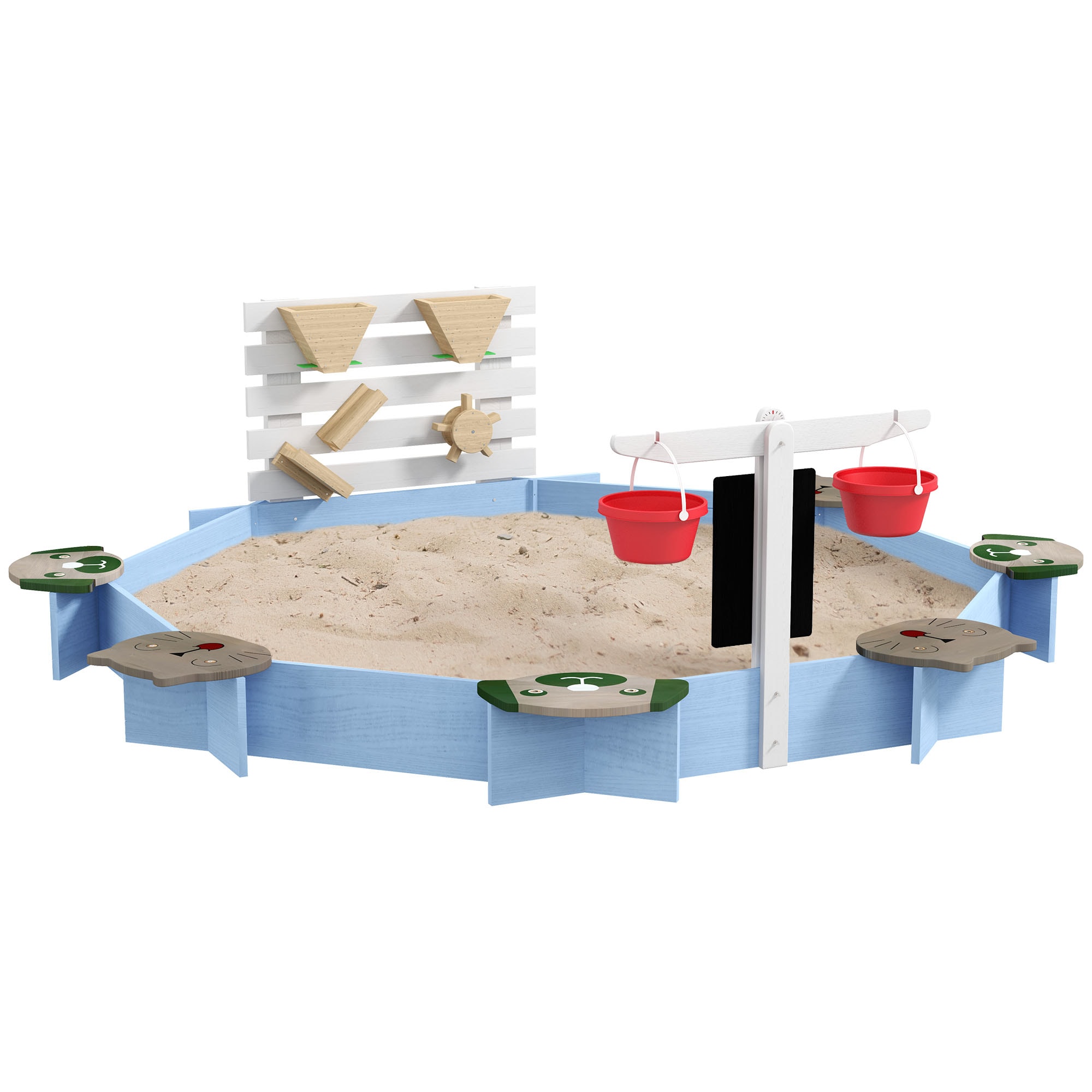Siavonce XH52511 85.00-in x 85.00-in Blue Irregular Wood Sandbox